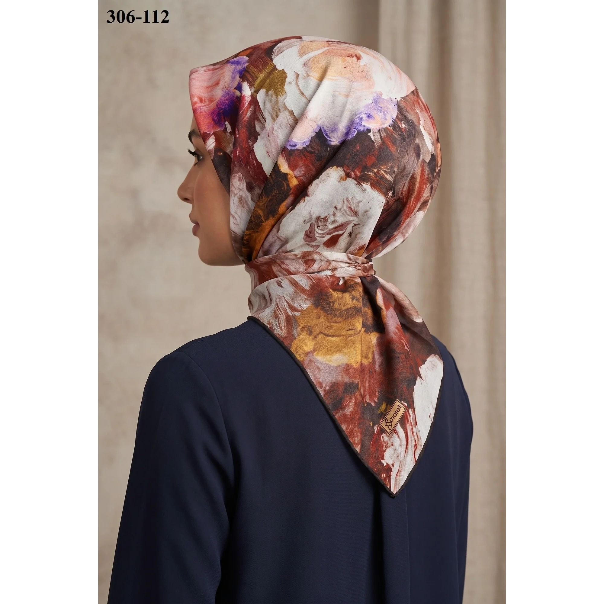 Sharell Desenli Soft Pamuk Eşarp 306-112