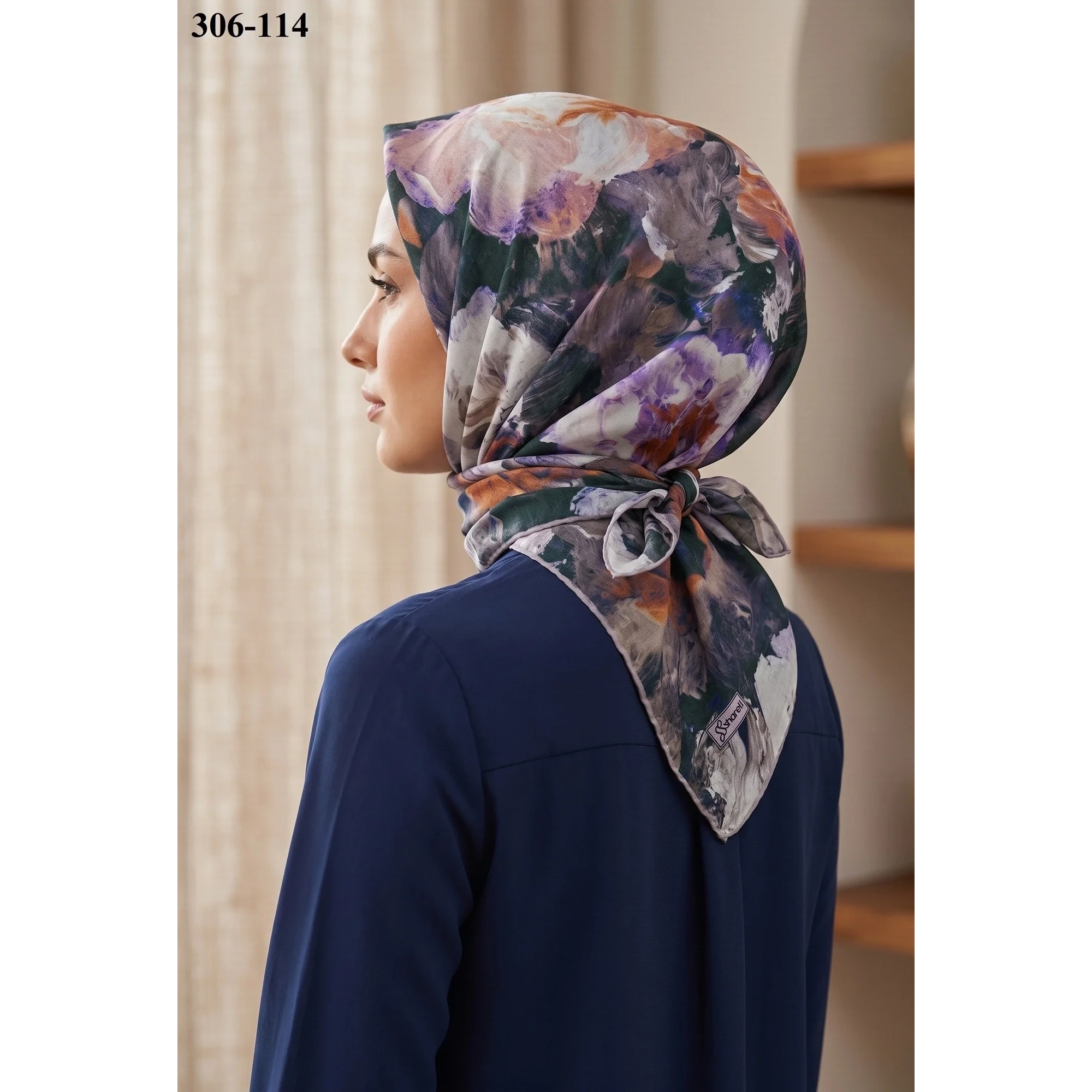 Sharell Desenli Soft Pamuk Eşarp 306-114
