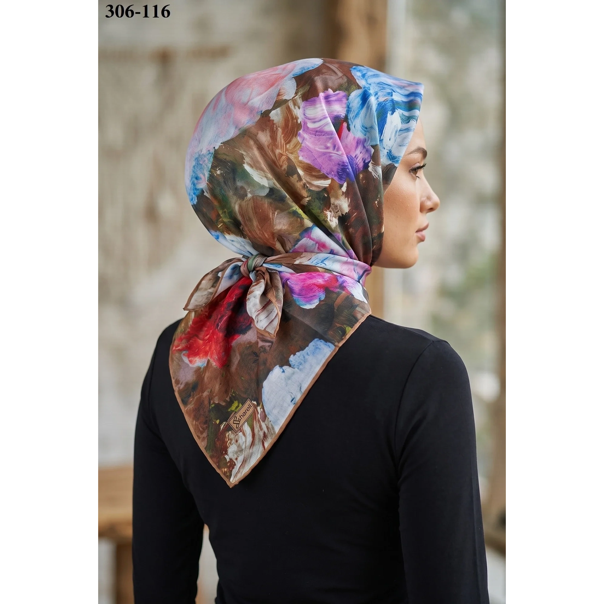 Sharell Desenli Soft Pamuk Eşarp 306-116