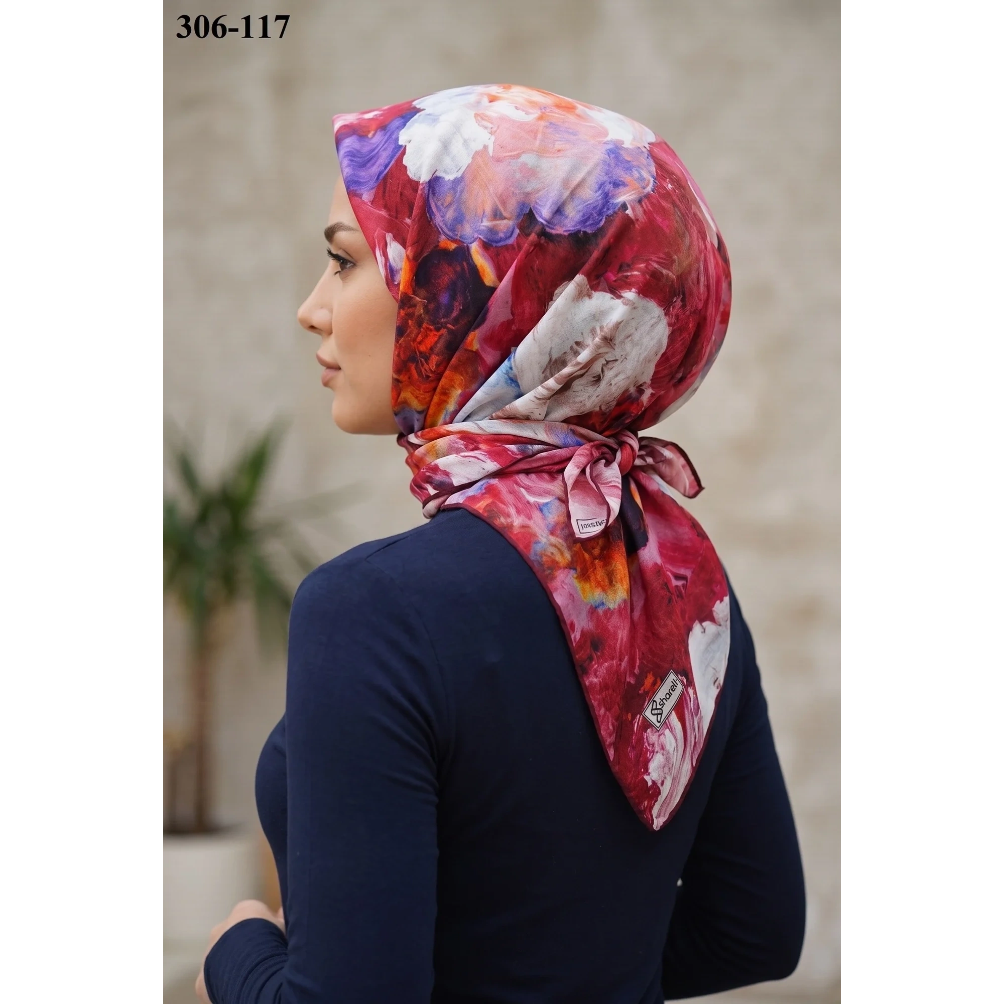 Sharell Desenli Soft Pamuk Eşarp 306-117