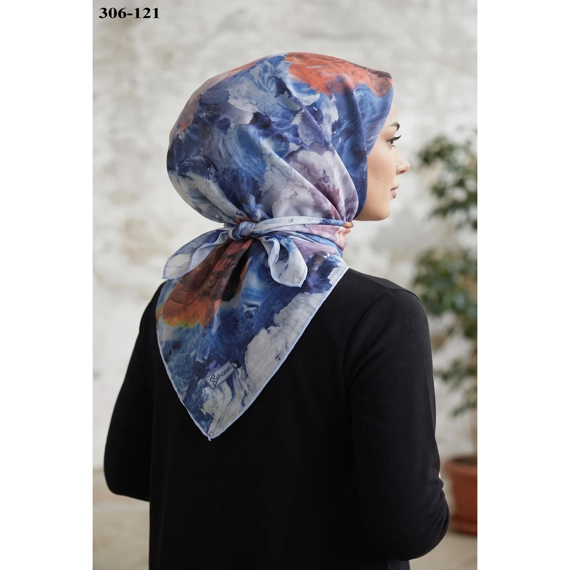 Sharell Desenli Soft Pamuk Eşarp 306-121