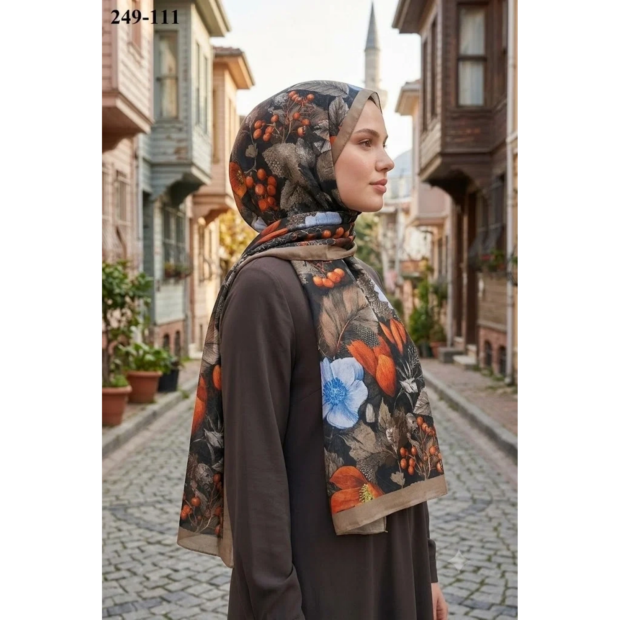 Sharell Fransız İpeği Şal (Asker Yeşili) 249-111