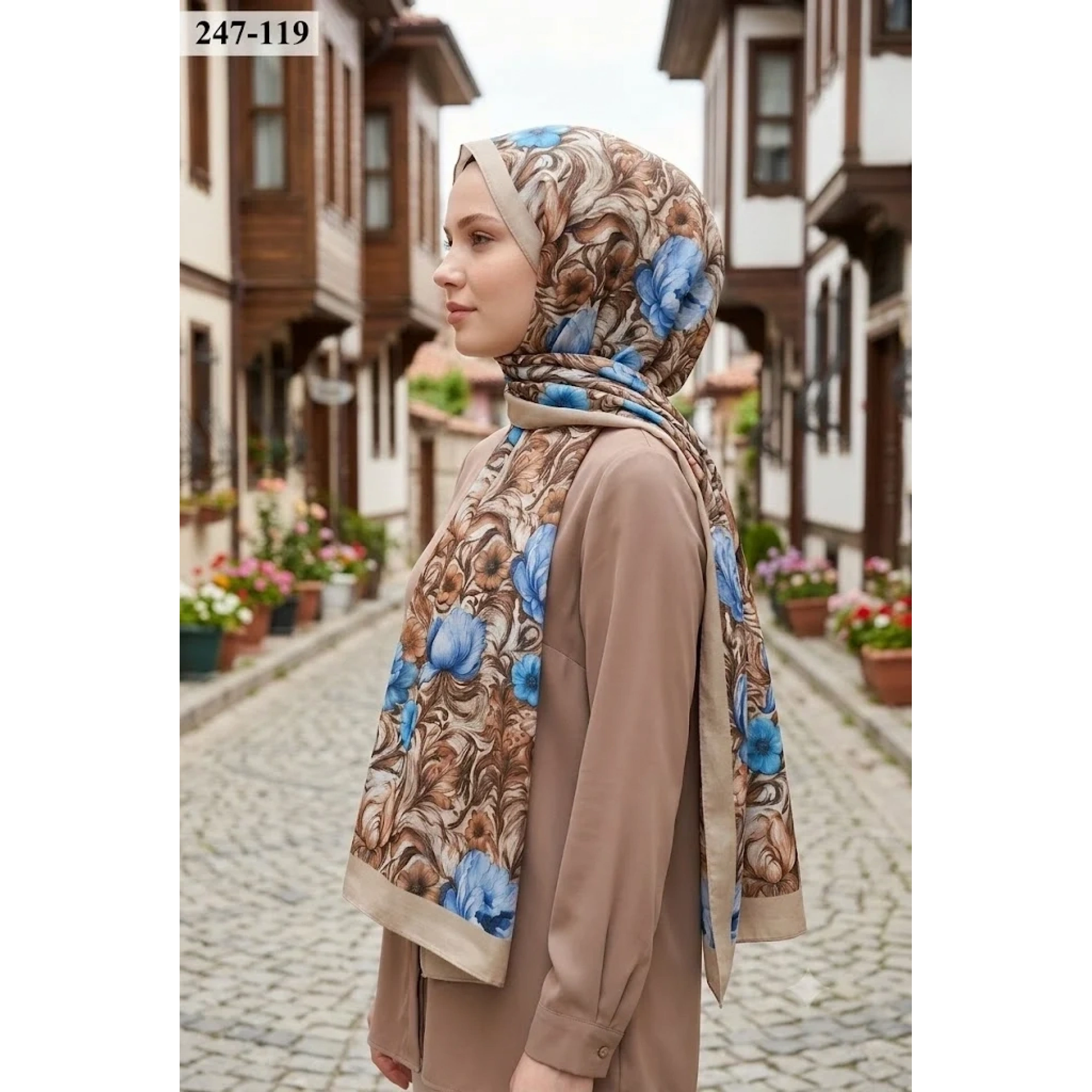 Sharell Fransız İpeği Şal (Bej) 247-119