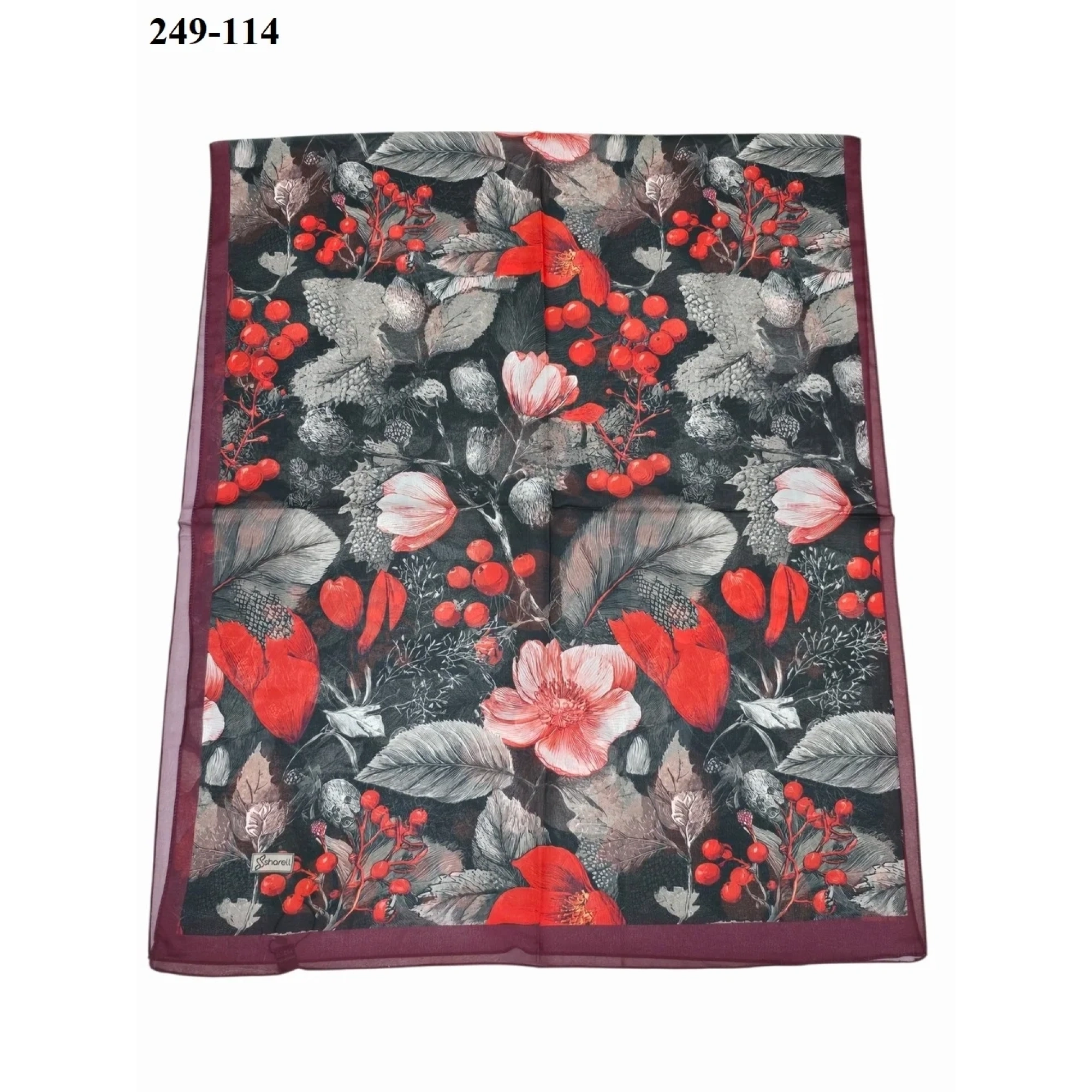 Sharell Fransız İpeği Şal (Bordo) 249-114
