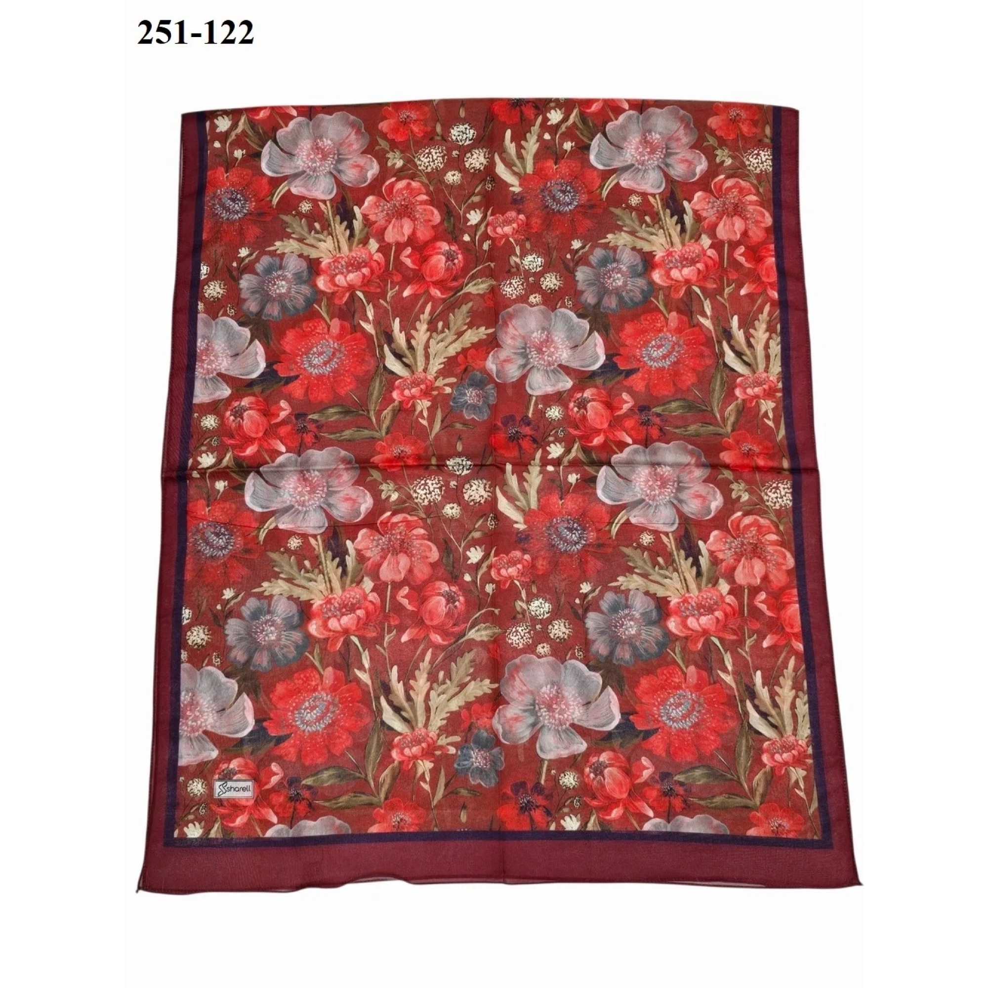 Sharell Fransız İpeği Şal (Bordo) 251-122