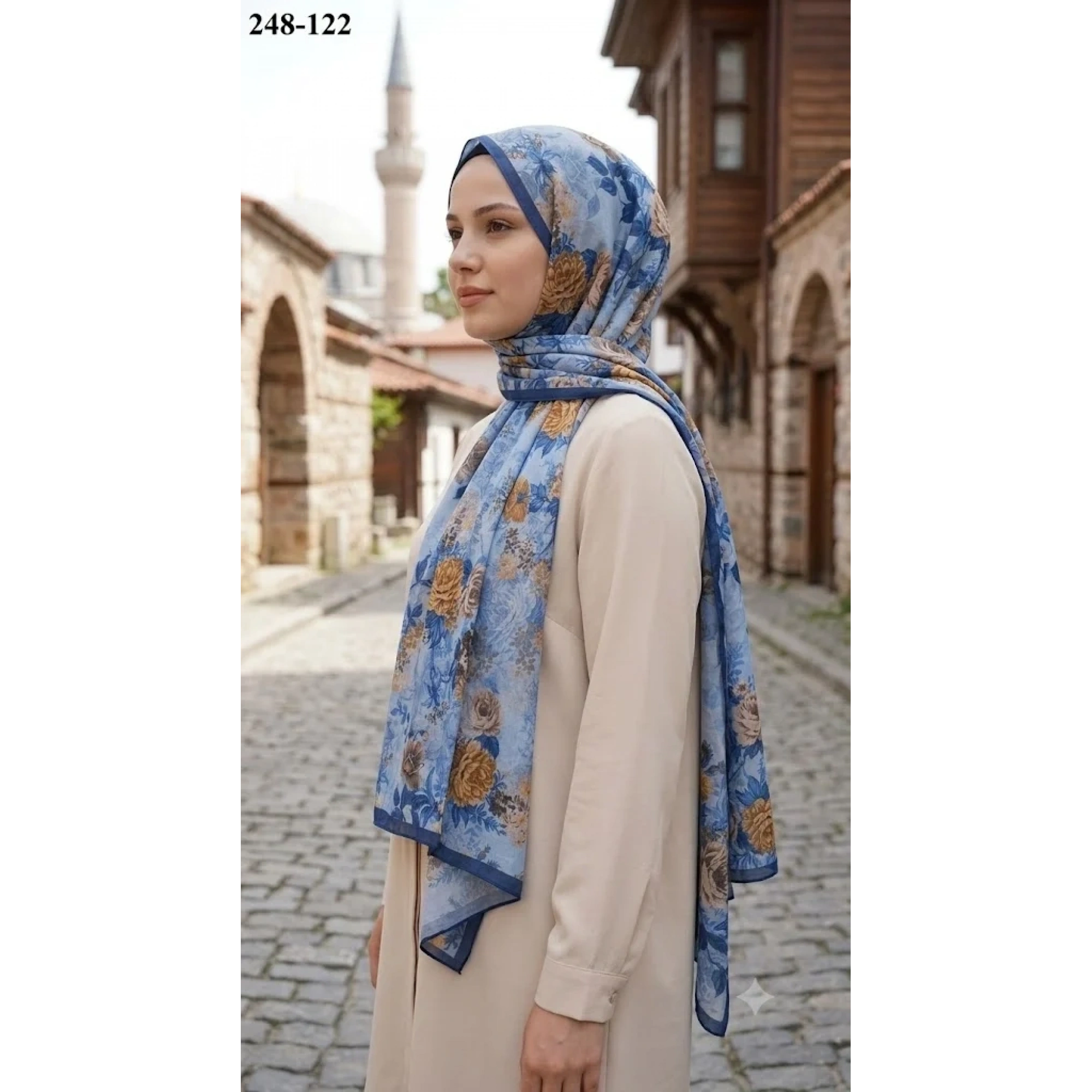Sharell Fransız İpeği Şal (Gece Mavisi) 248-122