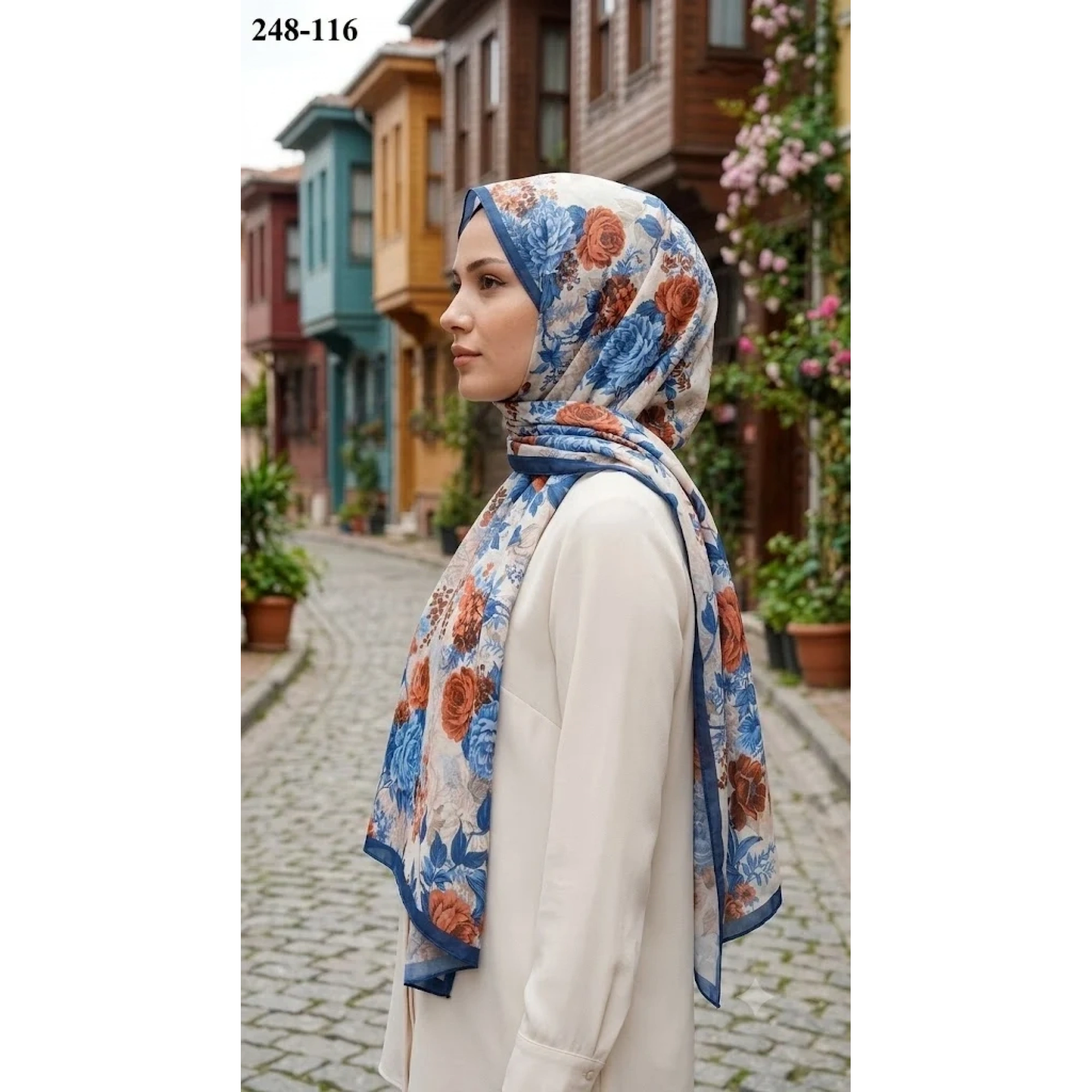 Sharell Fransız İpeği Şal (Koyu İndigo) 248-116