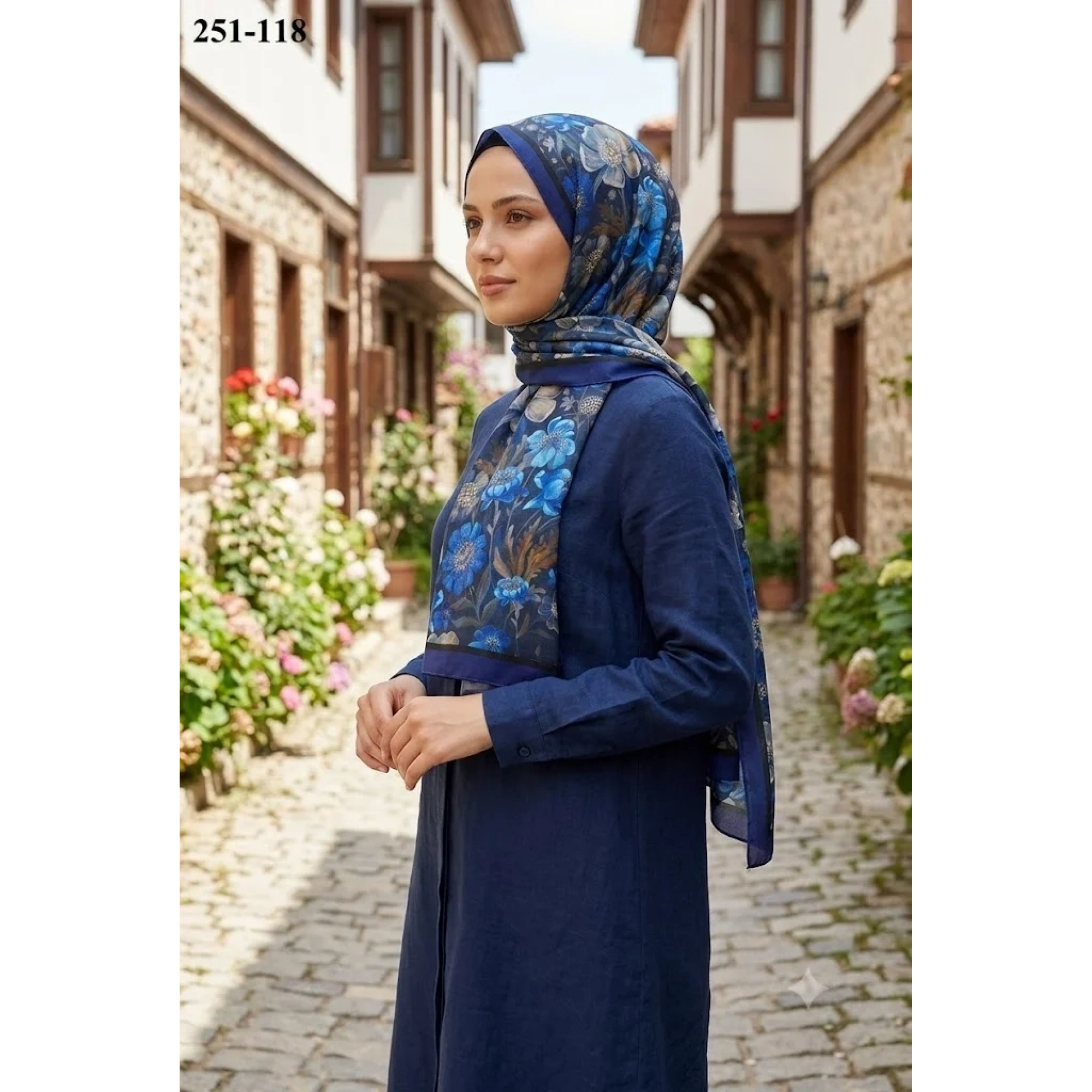Sharell Fransız İpeği Şal (Morcivert) 251-118