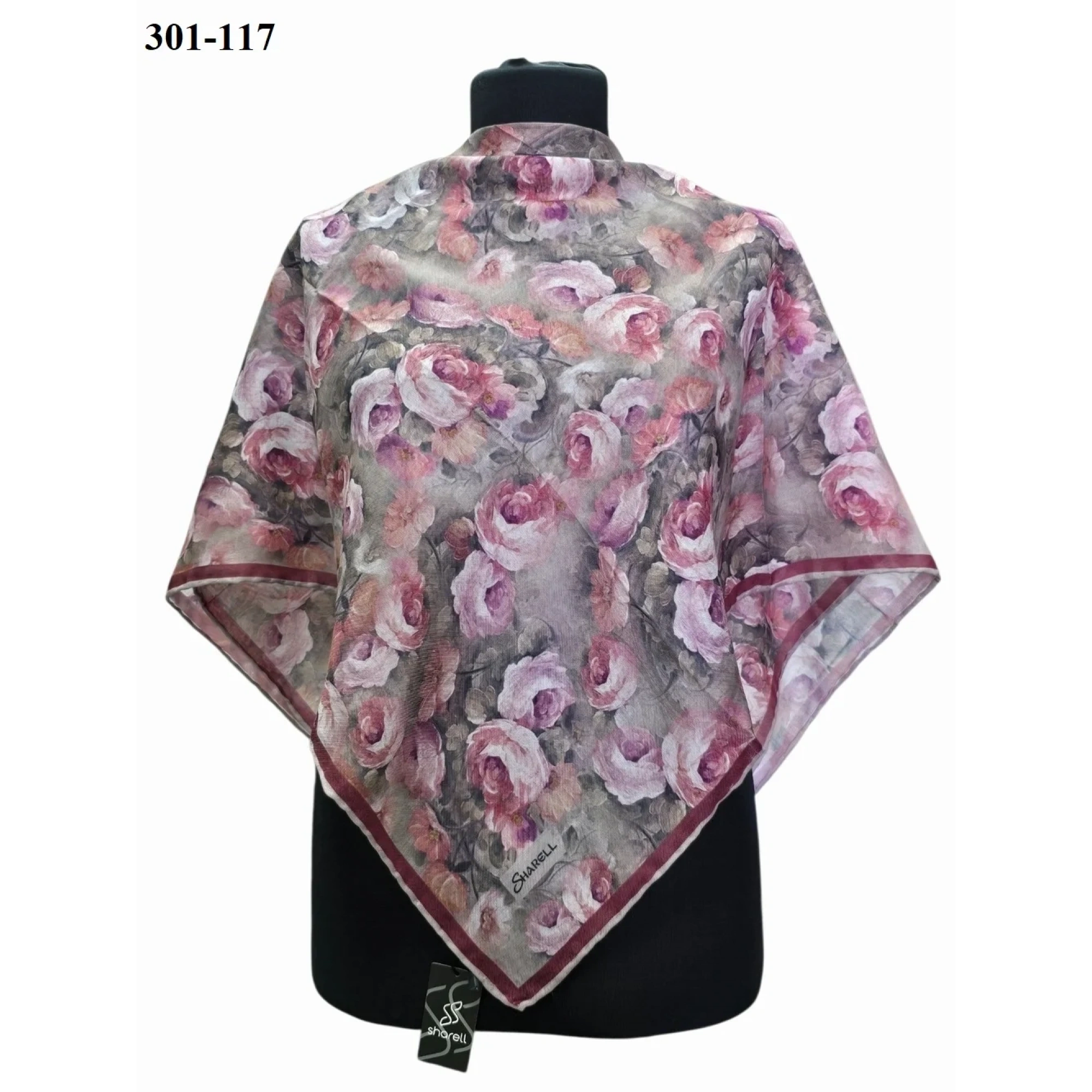 Sharell Gül Desenli Soft Pamuk Eşarp 301-117