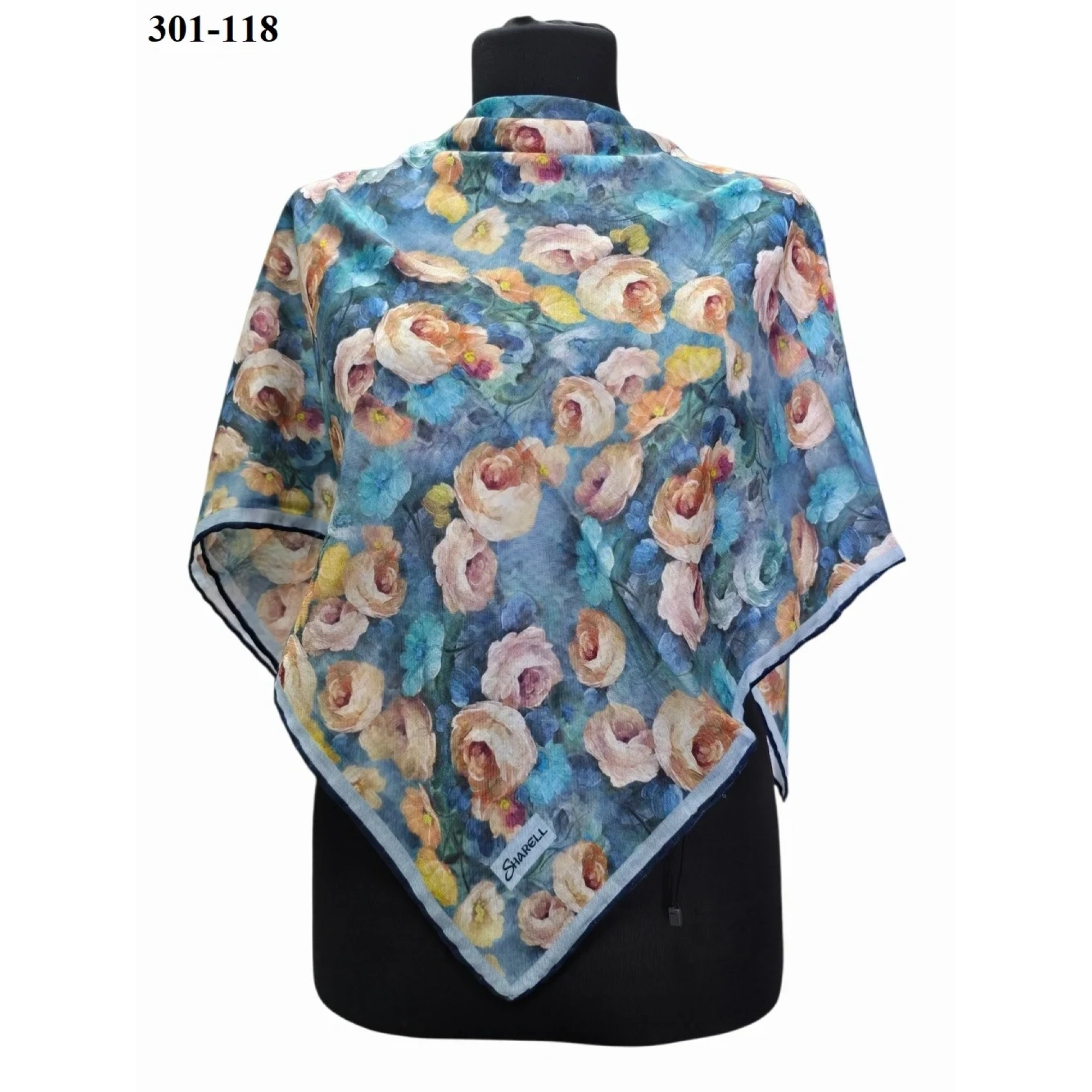 Sharell Gül Desenli Soft Pamuk Eşarp 301-118