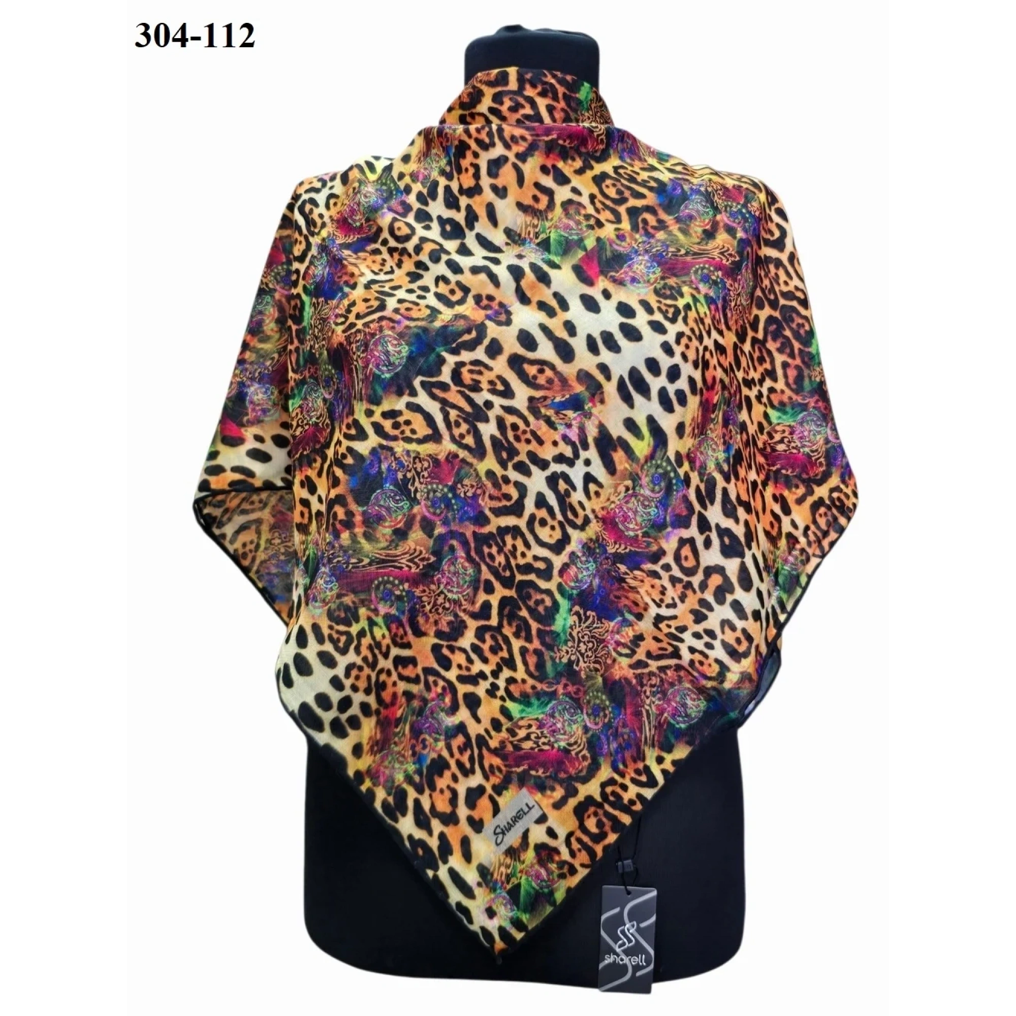 Sharell Leopar Desenli Soft Pamuk Eşarp 304-112