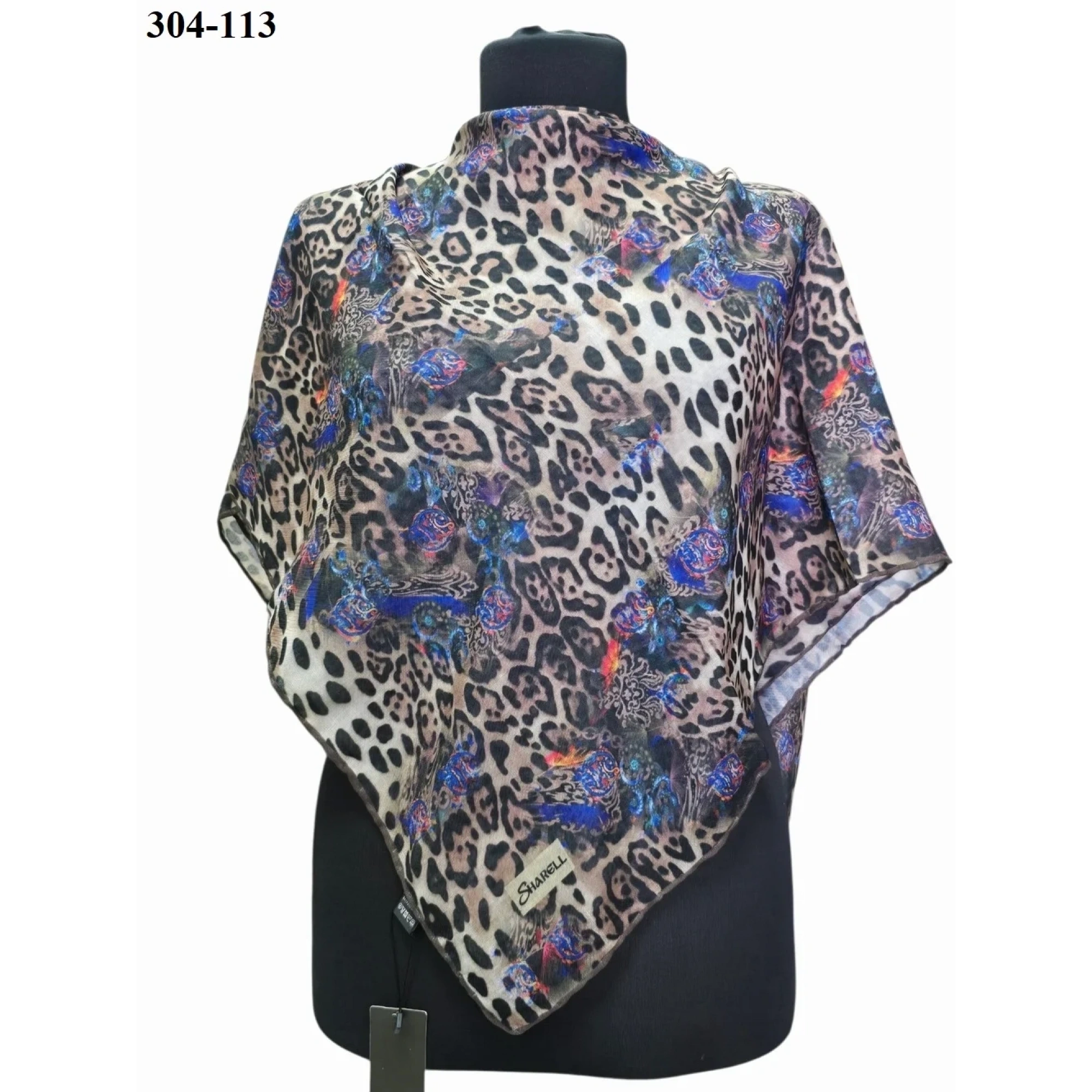 Sharell Leopar Desenli Soft Pamuk Eşarp 304-113