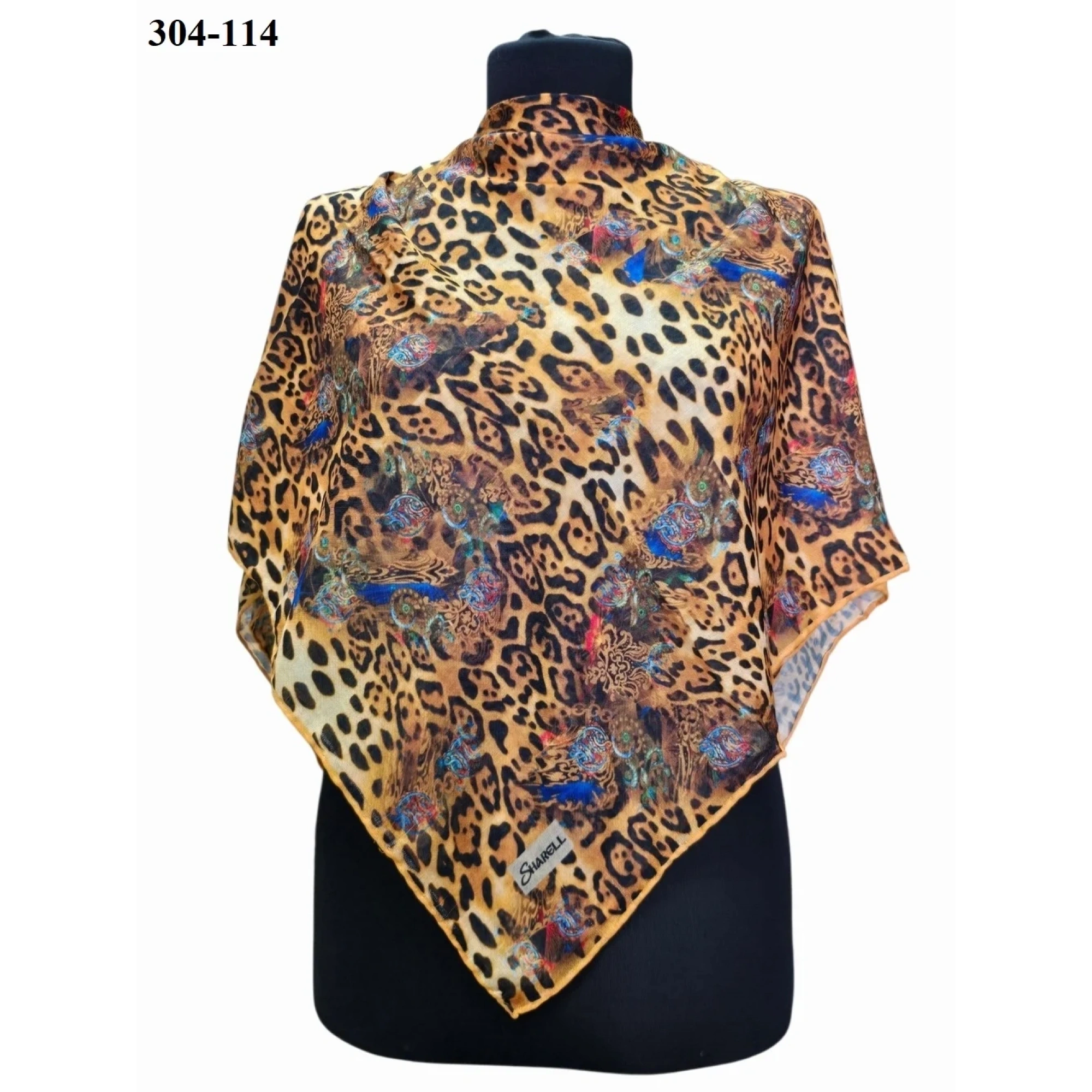 Sharell Leopar Desenli Soft Pamuk Eşarp 304-114