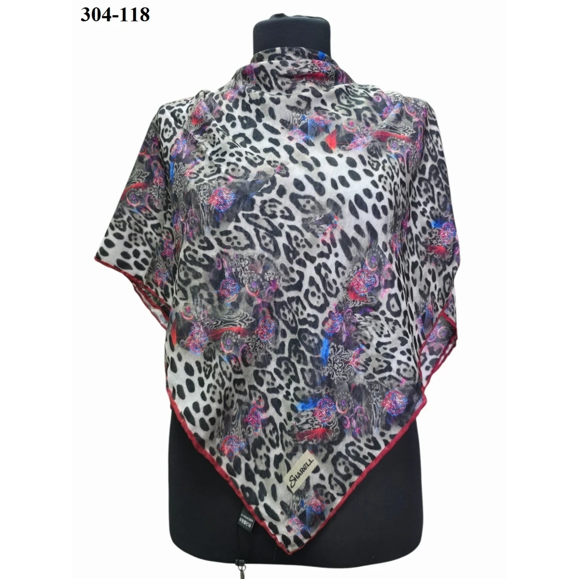 Sharell Leopar Desenli Soft Pamuk Eşarp 304-118