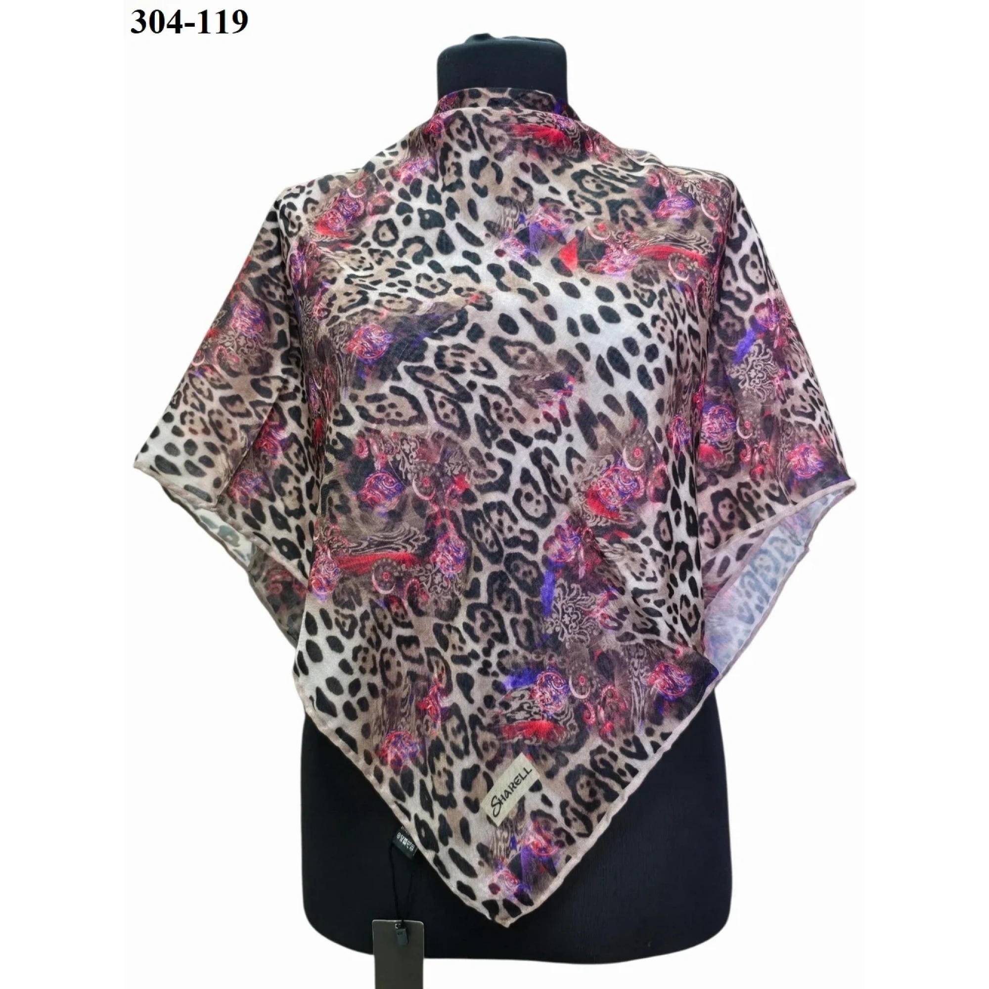 Sharell Leopar Desenli Soft Pamuk Eşarp 304-119