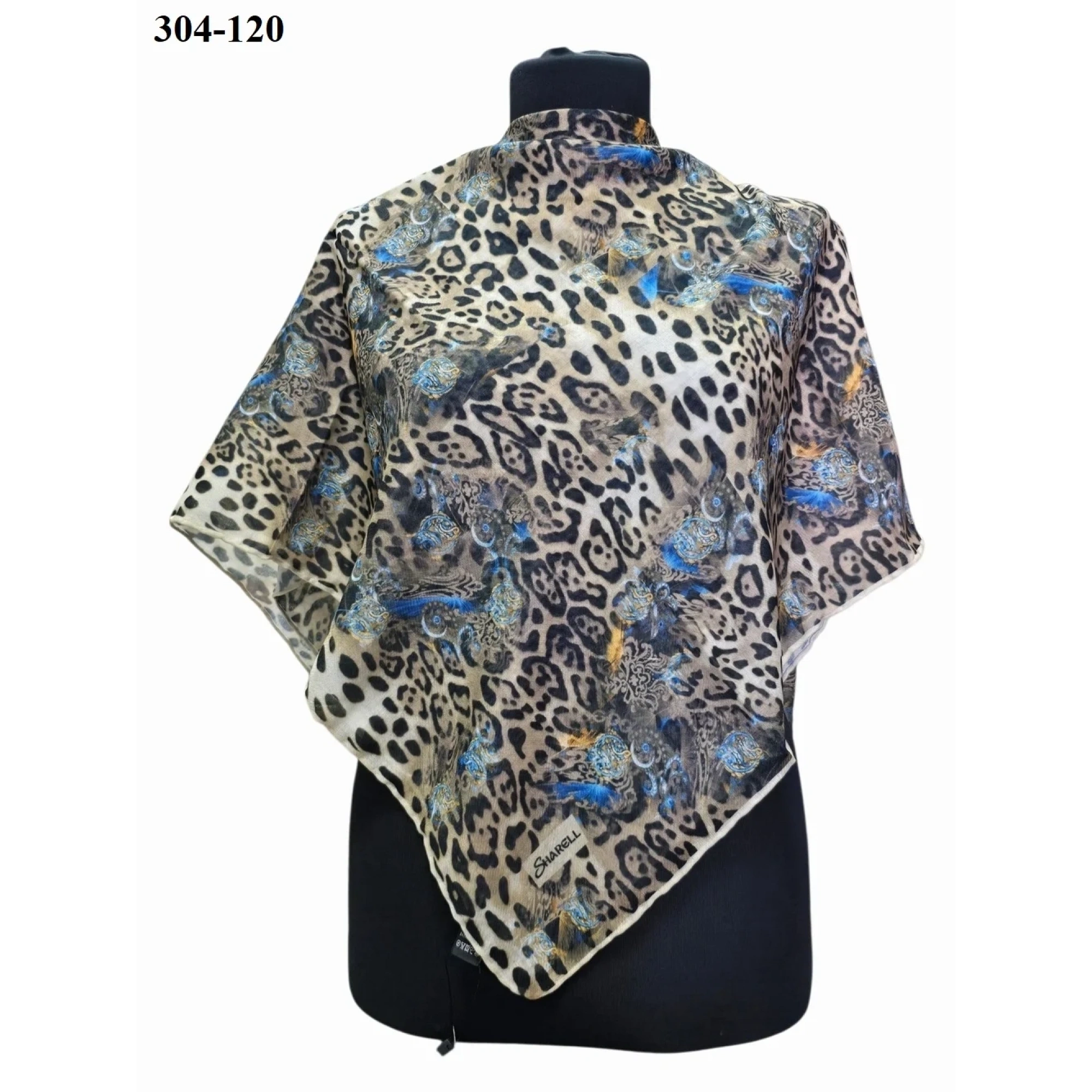 Sharell Leopar Desenli Soft Pamuk Eşarp 304-120