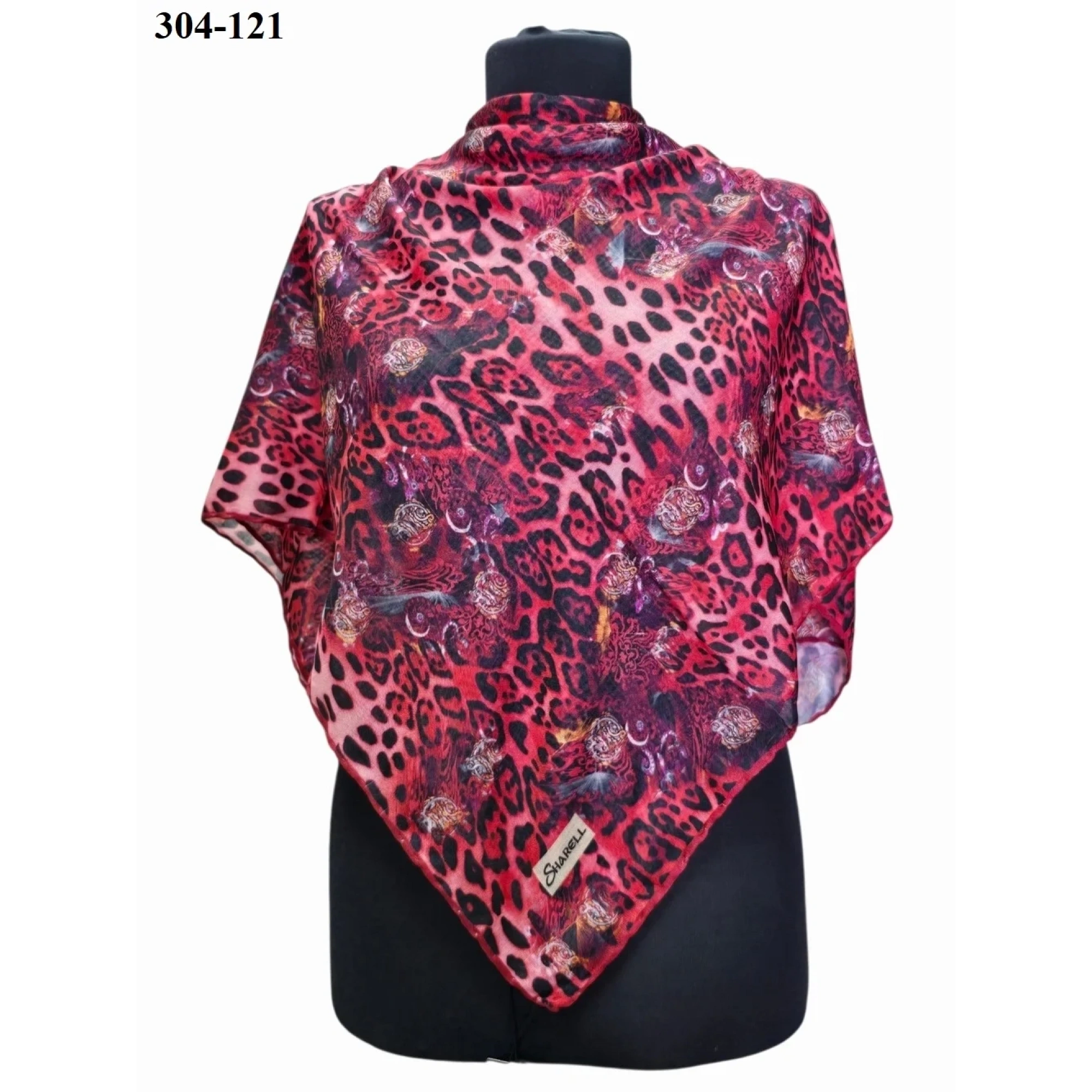 Sharell Leopar Desenli Soft Pamuk Eşarp 304-121