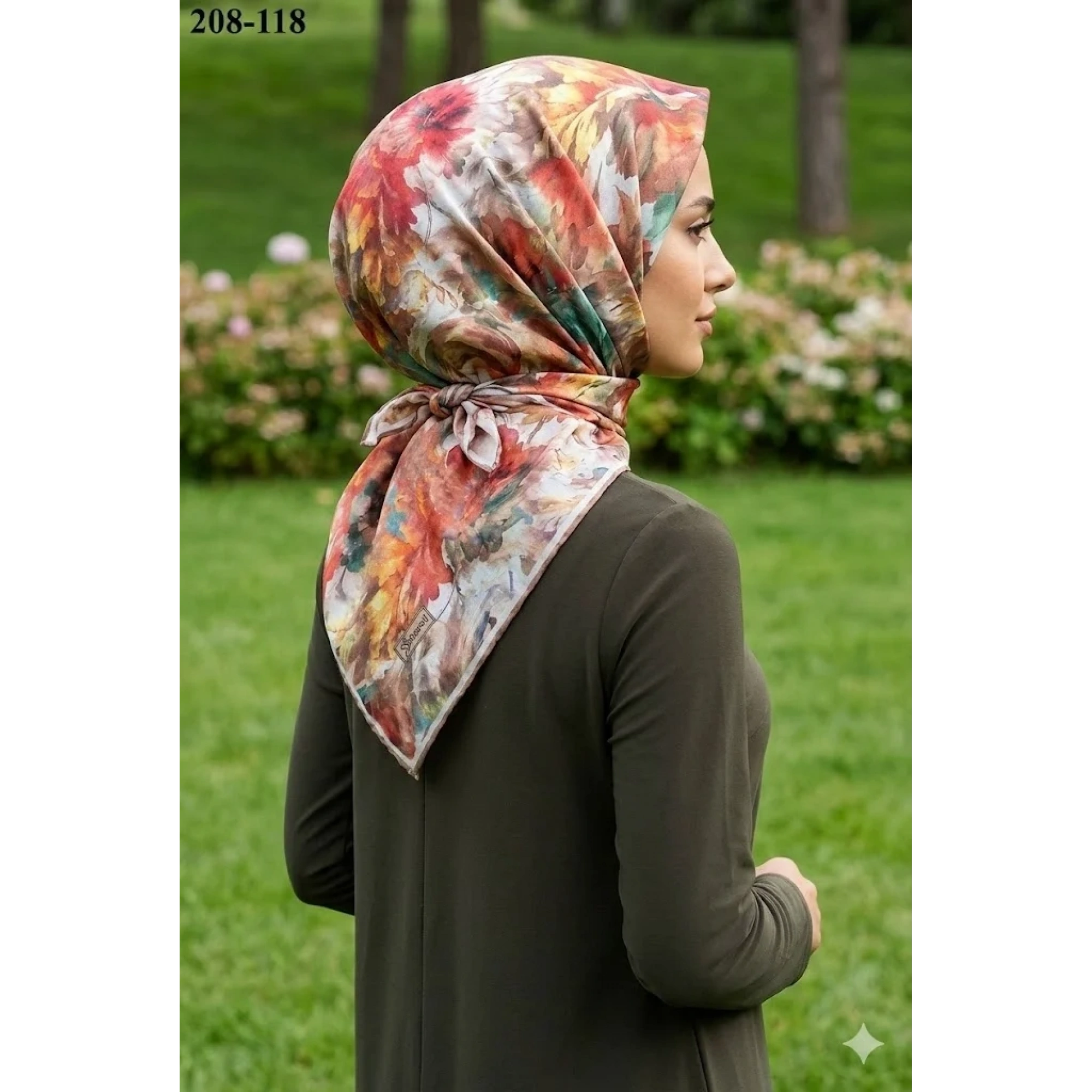 Sharell Desenli Soft Pamuk Eşarp 208-118