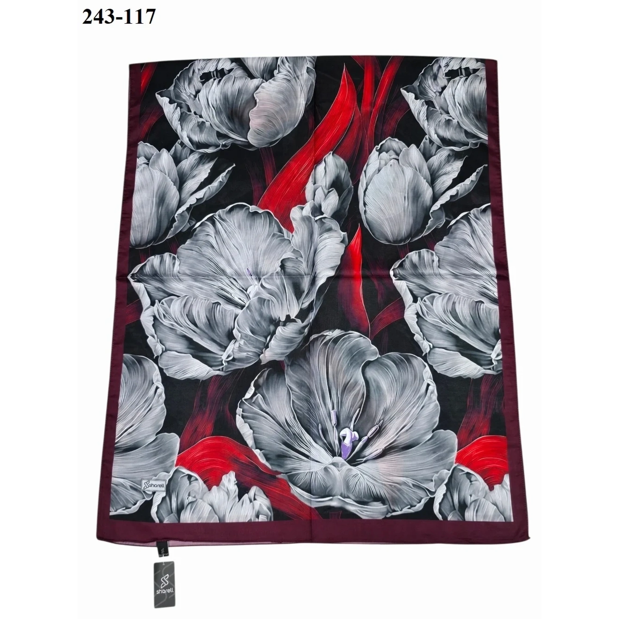 Sharell Soft Pamuk Şal (Bordo) 243-117