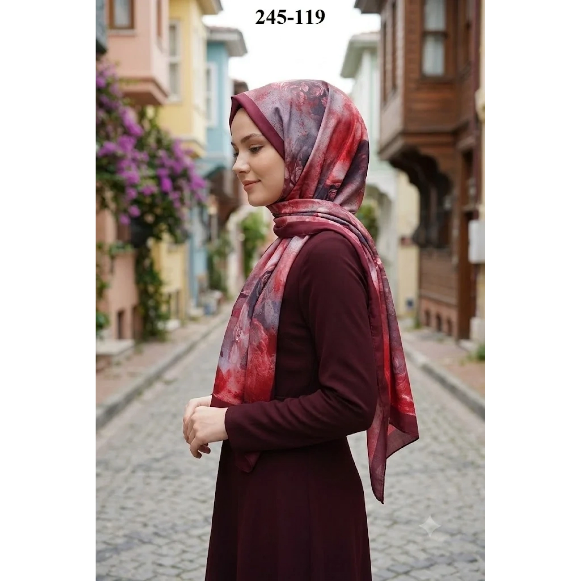 Sharell Soft Pamuk Şal (Bordo Serisi) 245-119
