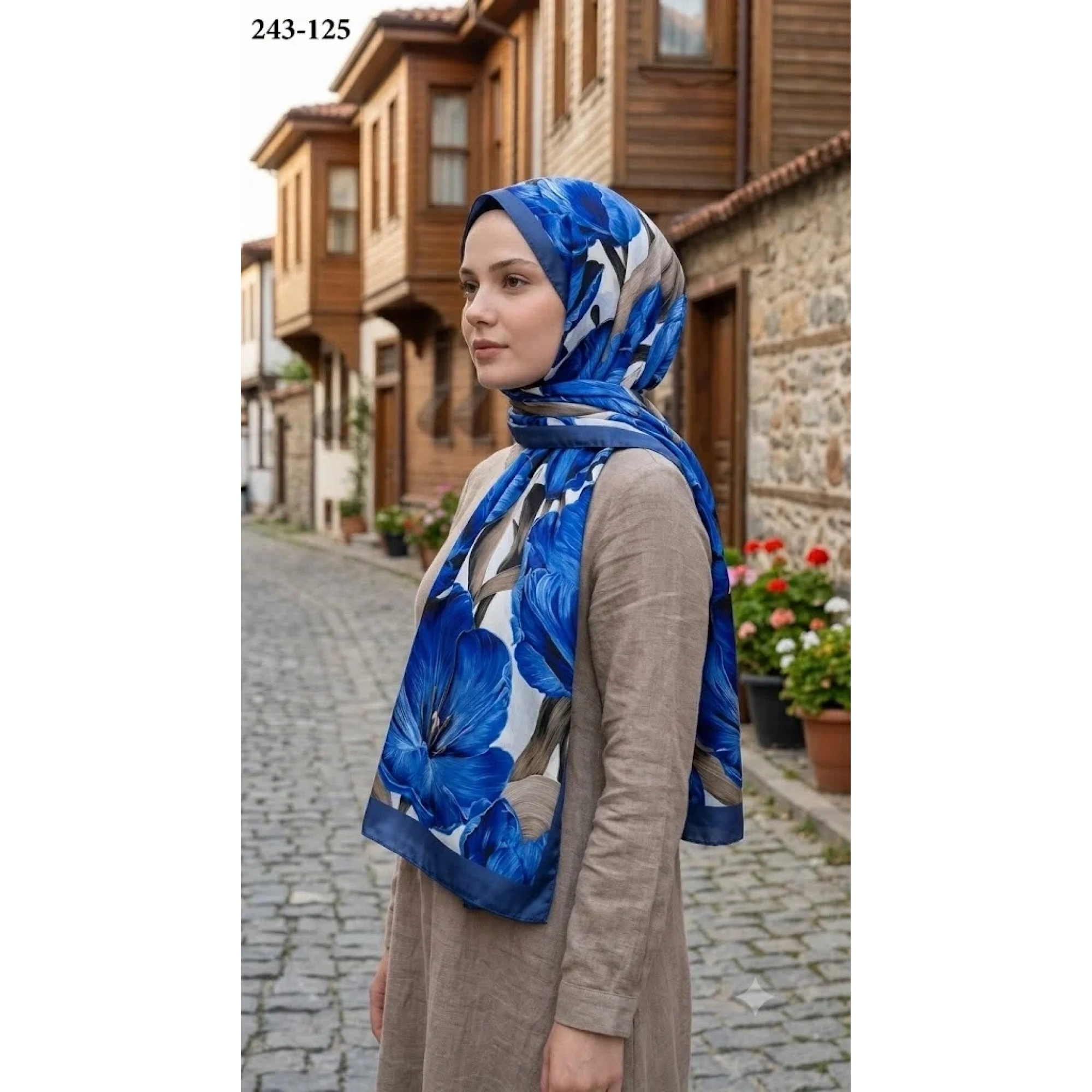 Sharell Soft Pamuk Şal (İndigo) 243-125
