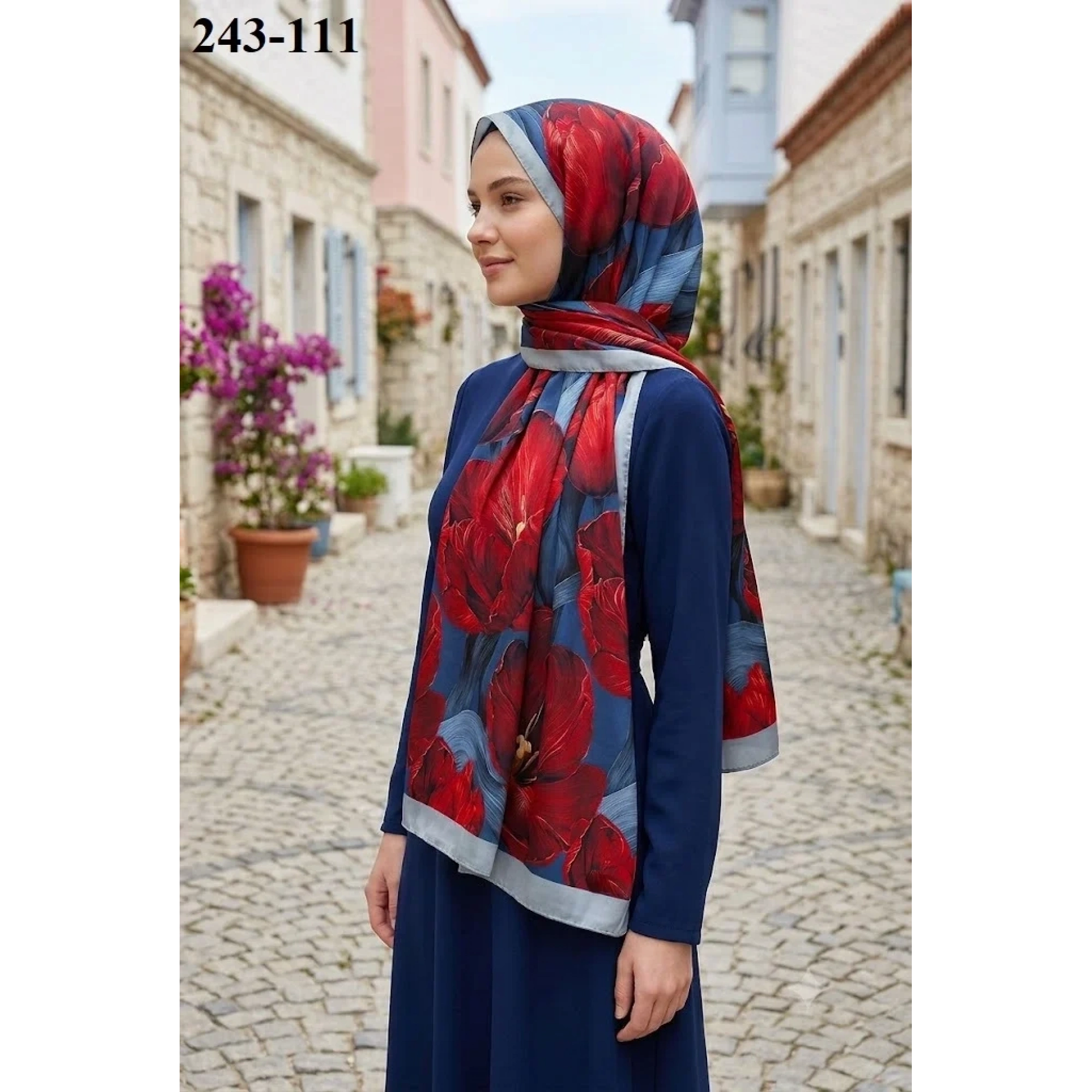 Sharell Soft Pamuk Şal (Mavi) 243-111