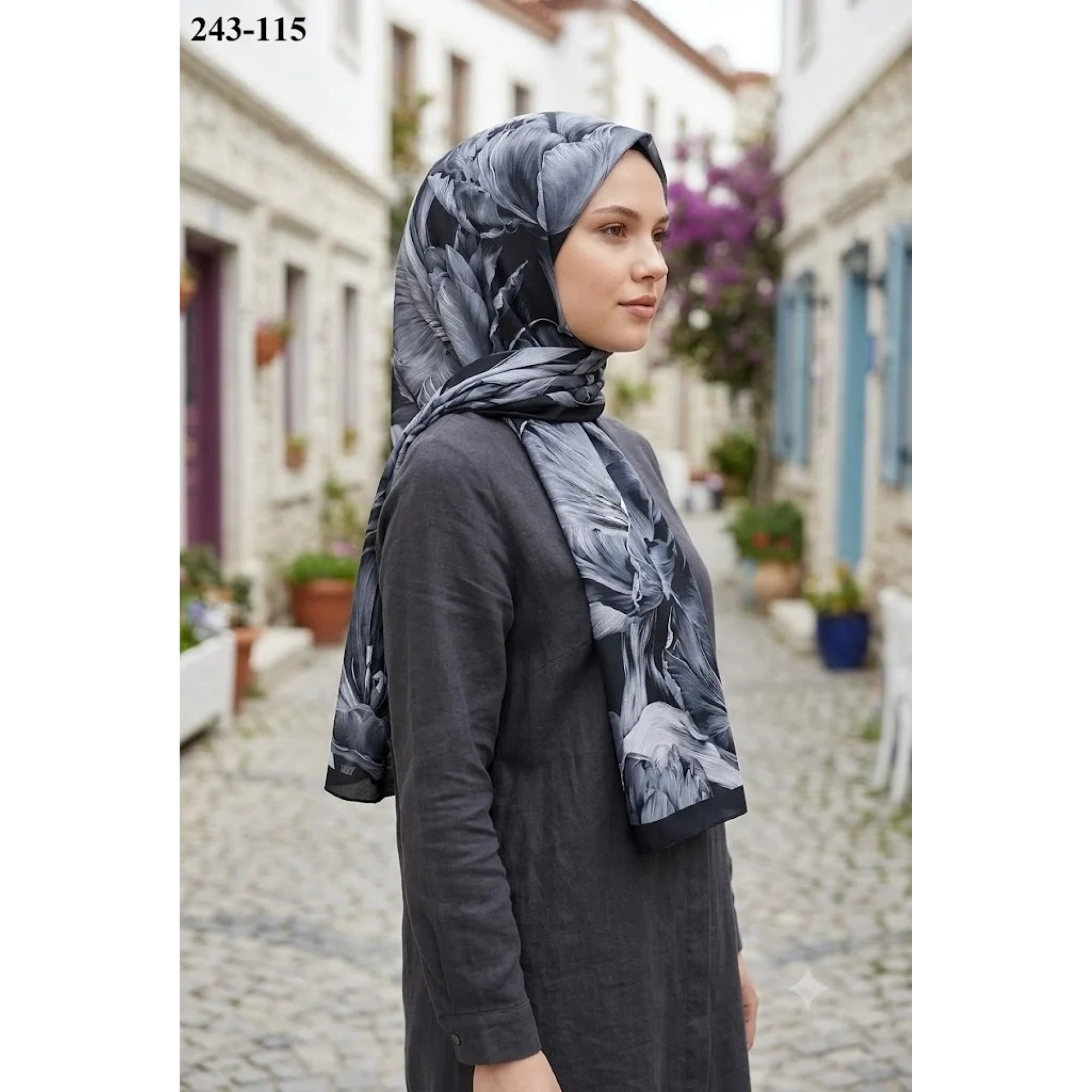 Sharell Soft Pamuk Şal (Siyah) 243-115