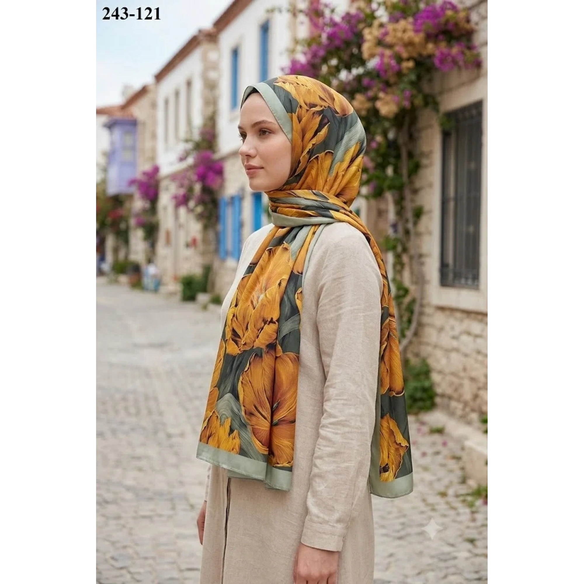 Sharell Soft Pamuk Şal (Yeşil) 243-121