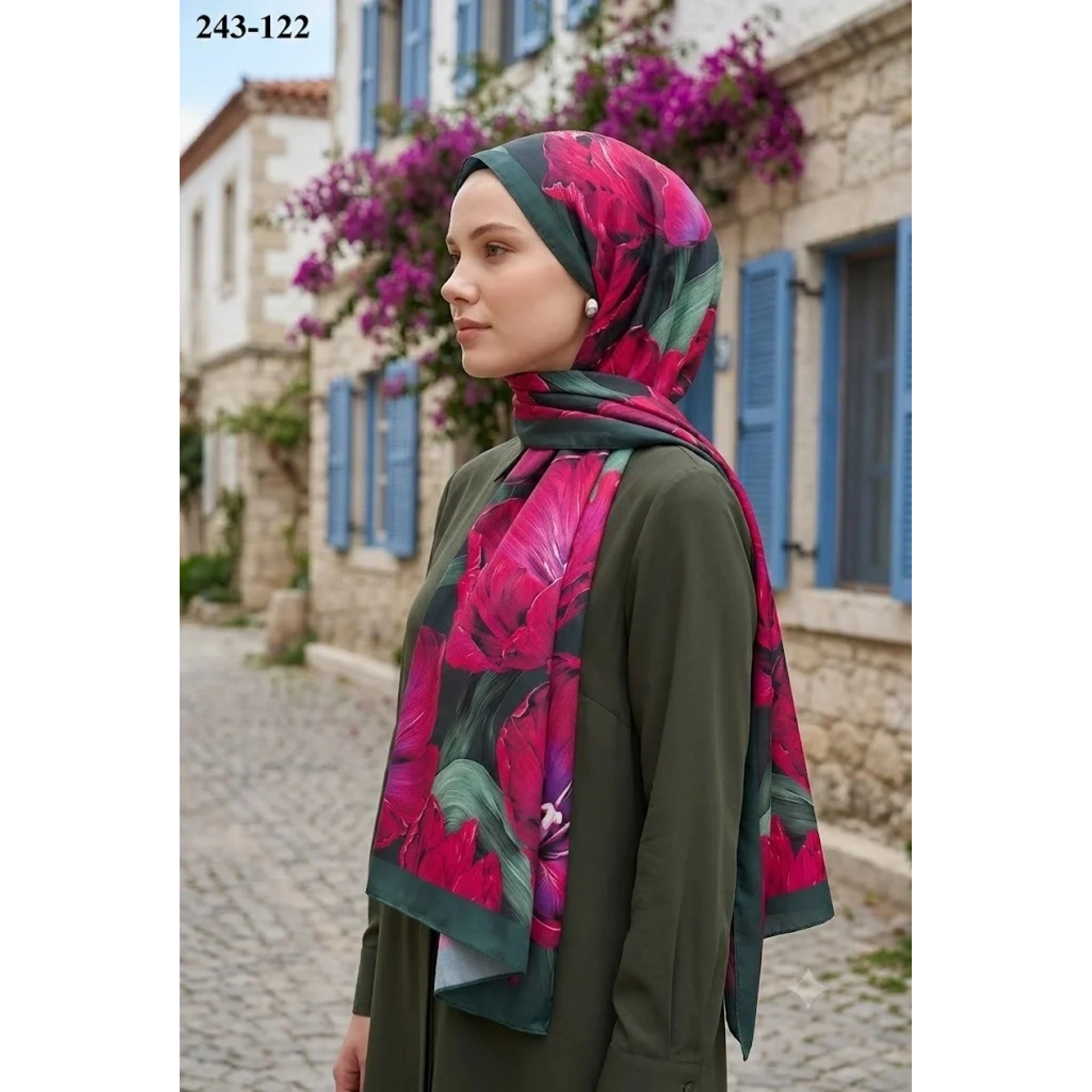 Sharell Soft Pamuk Şal (Zümrüt) 243-122