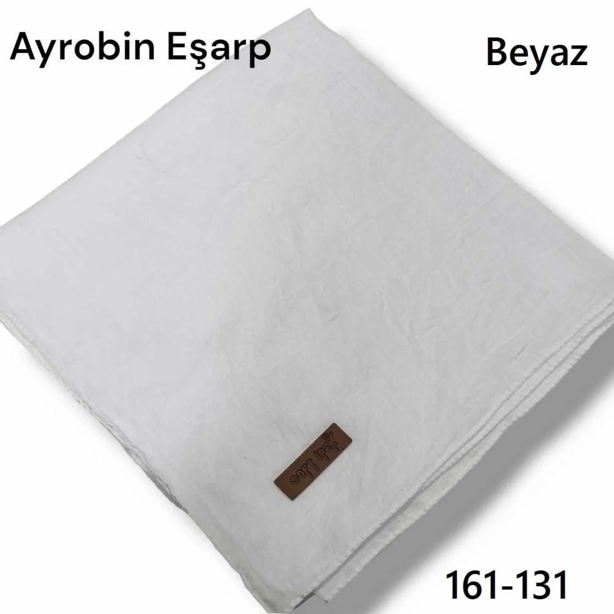 Soft İpek Ayrobin Pamuk Eşarp (beyaz) 161-131
