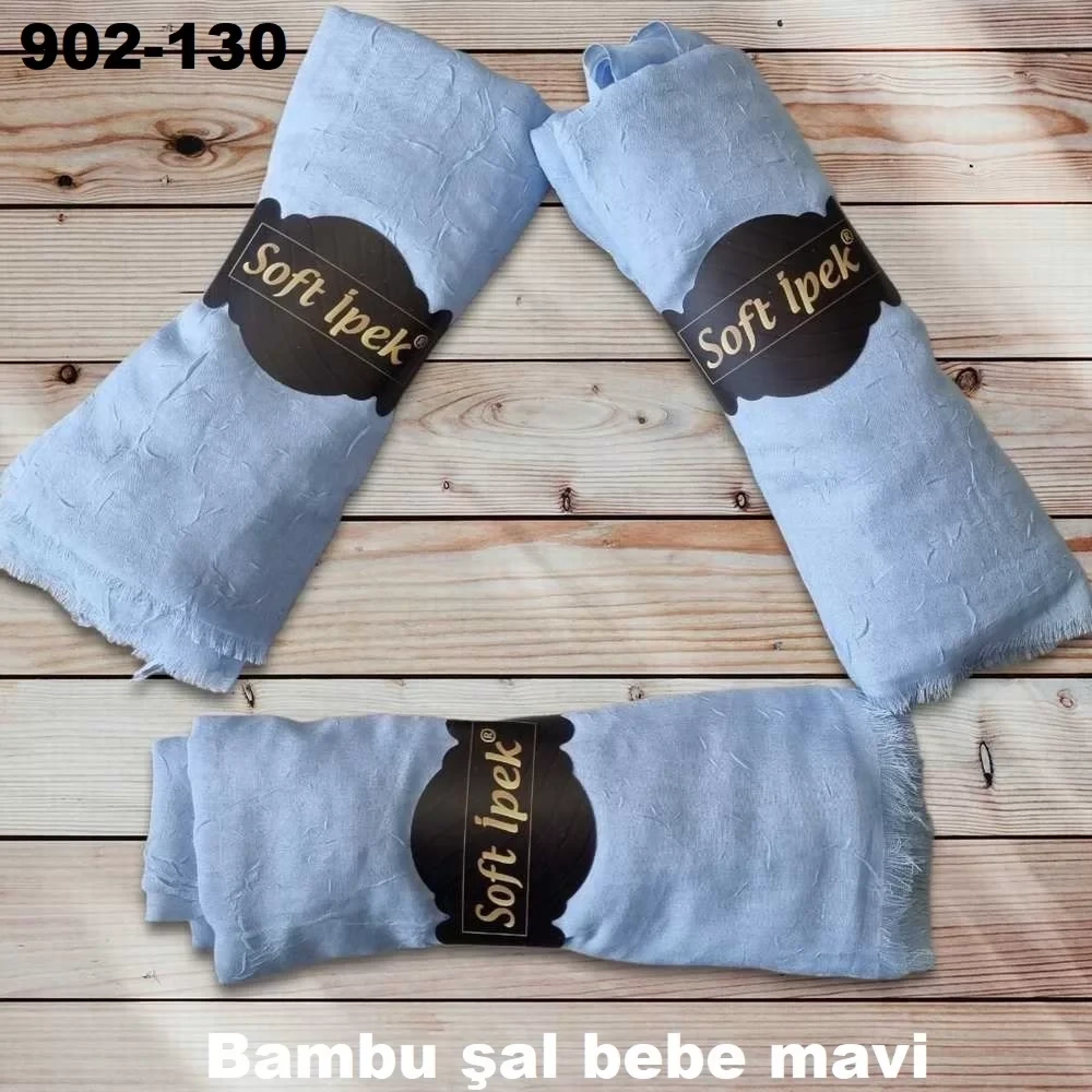 Soft İpek Bambu Pamuk Şal (bebe mavi) 902-130