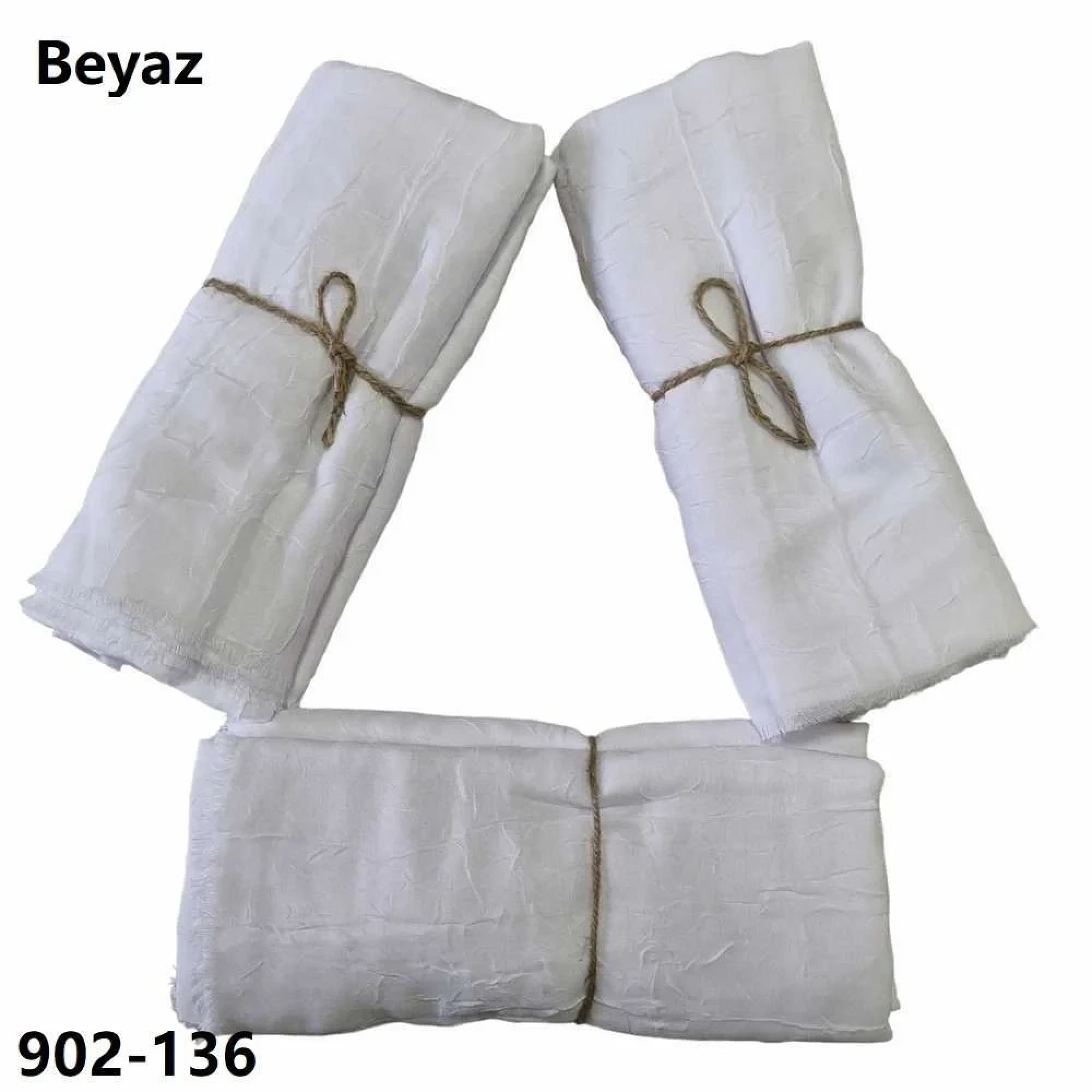 Soft İpek Bambu Pamuk Şal (beyaz) 902-136