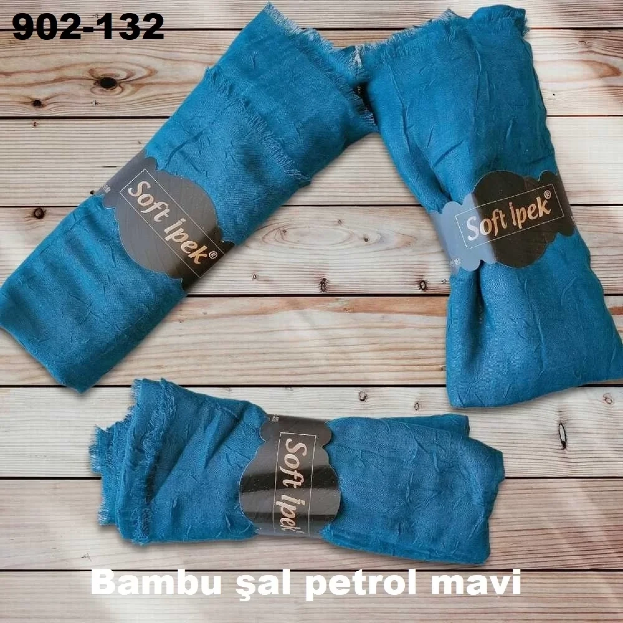 Soft İpek Bambu Pamuk Şal (Petrol mavi) 902-132