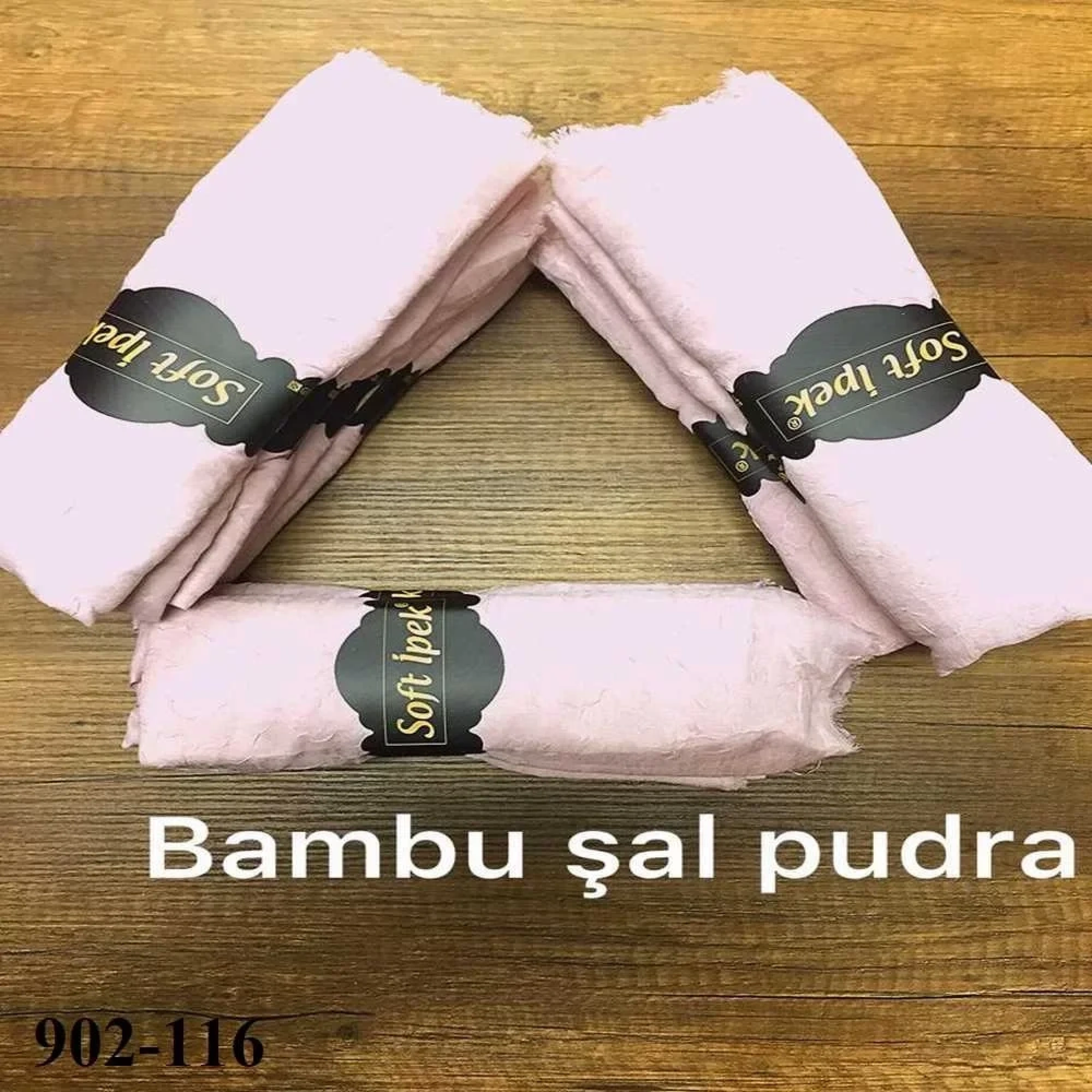 Soft İpek Bambu Pamuk Şal (pudra) 902-116