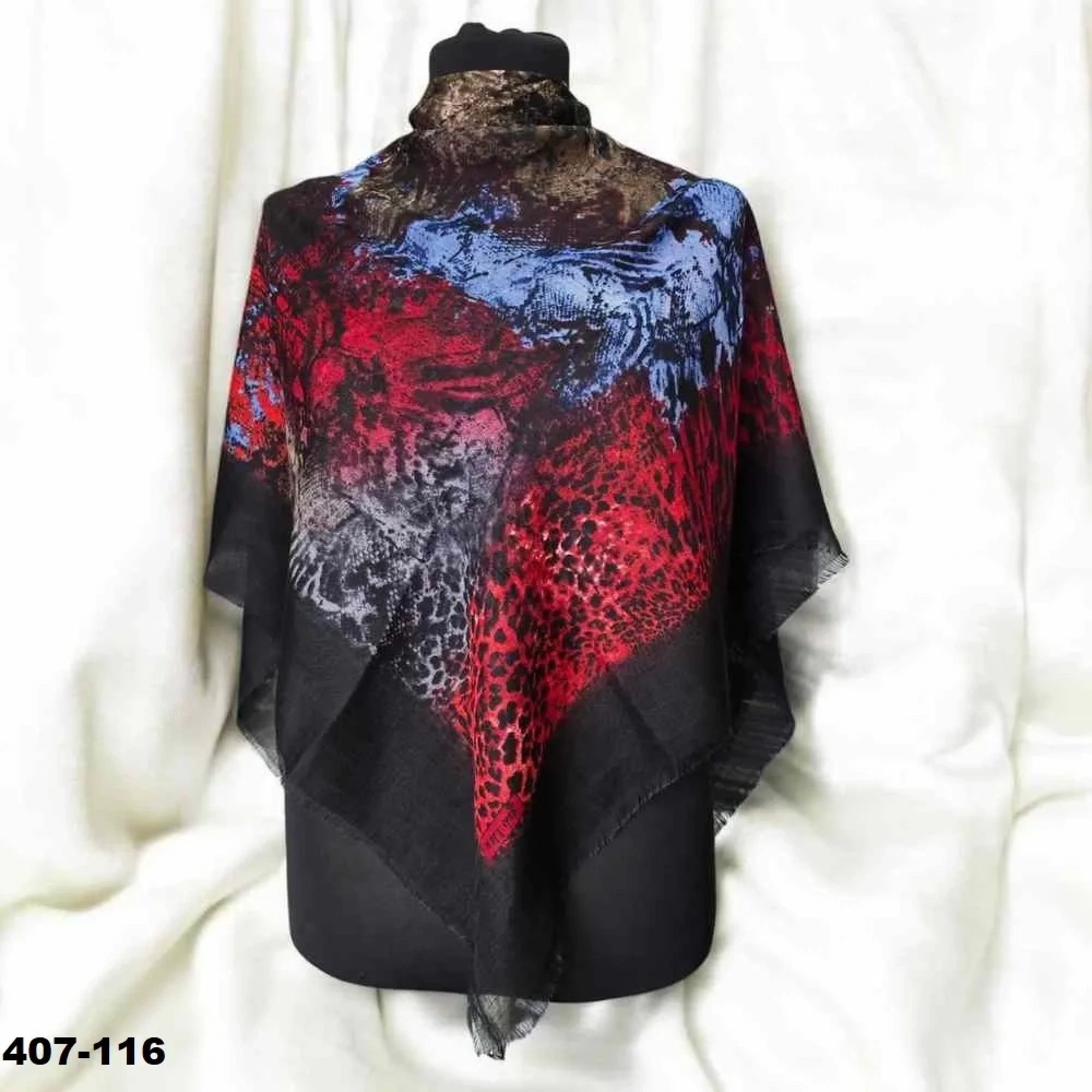 Soft İpek Desenli Flamlı Kotton Eşarp 407-116