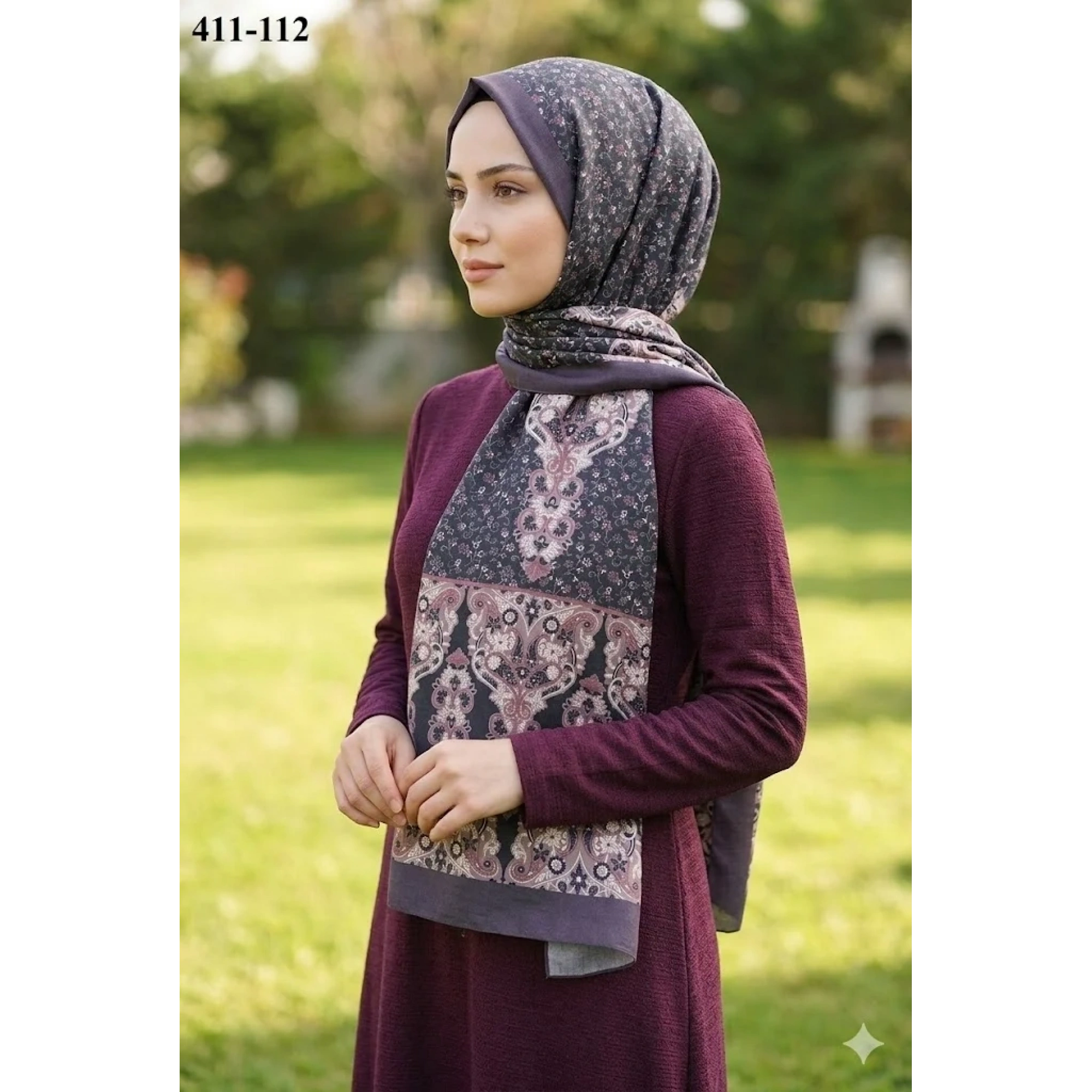 Soft İpek Etnik Desen Soft Şal 411-112