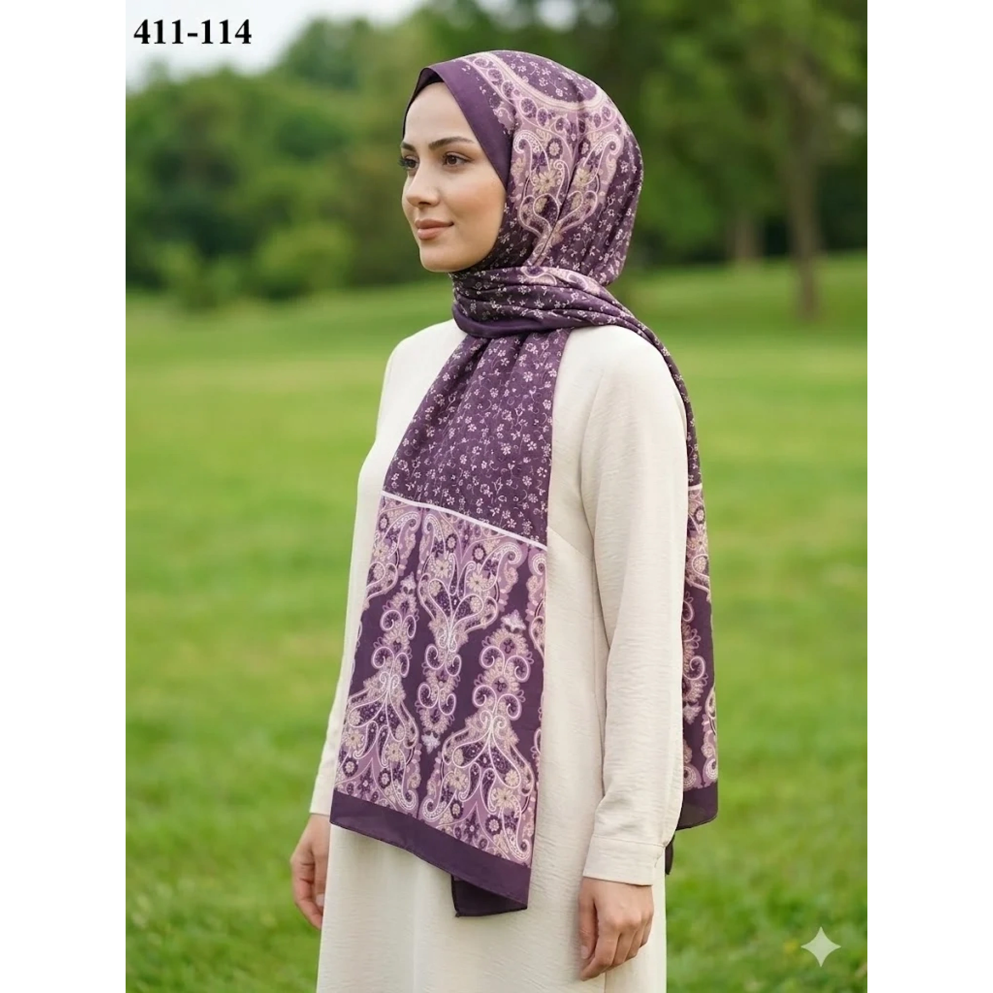 Soft İpek Etnik Desen Soft Şal 411-114