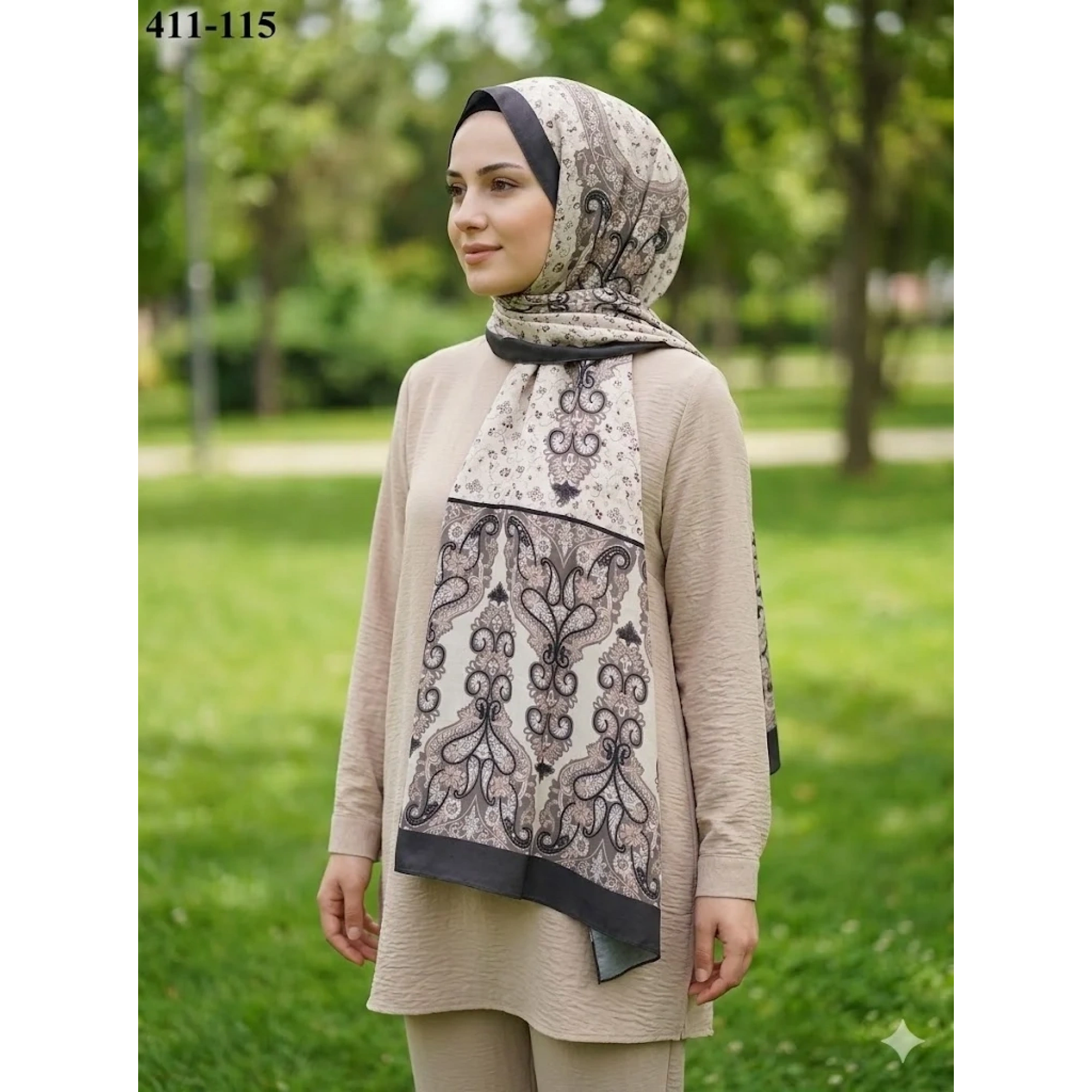 Soft İpek Etnik Desen Soft Şal 411-115