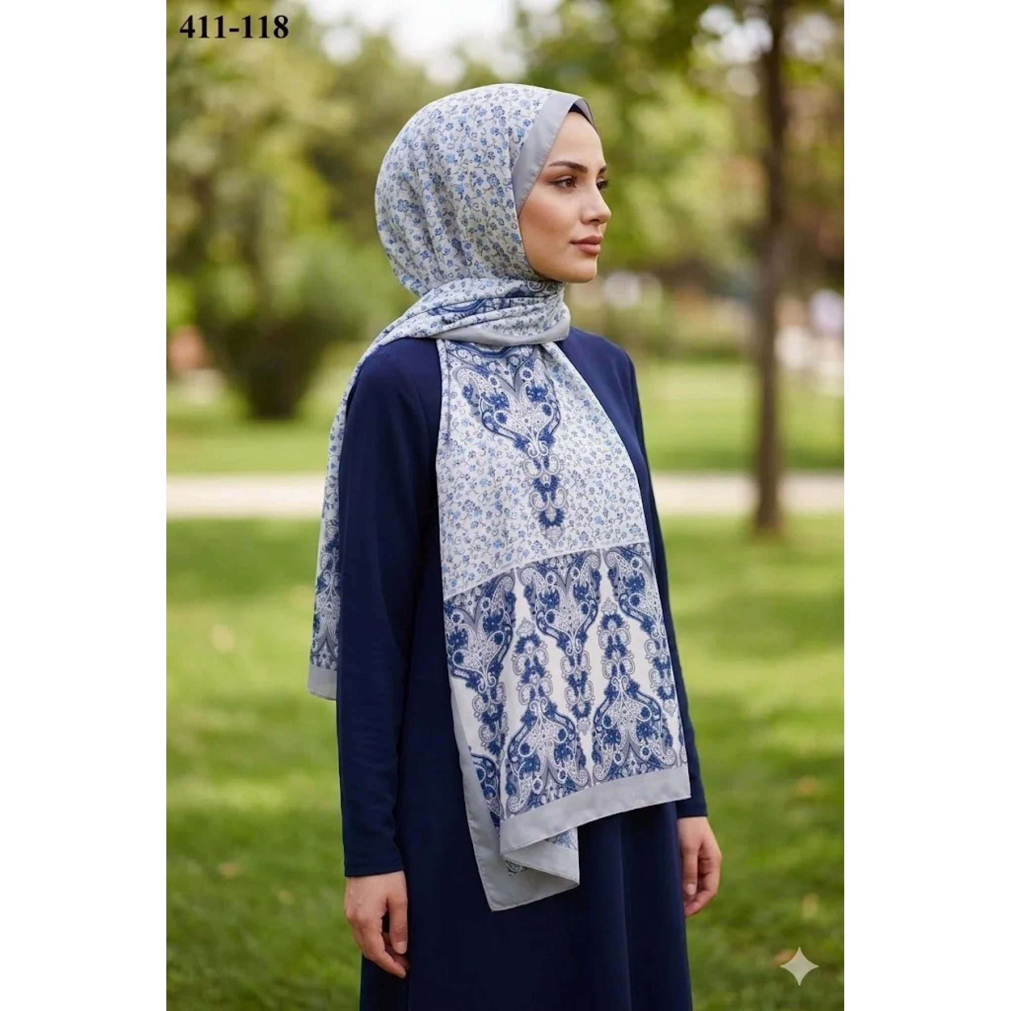 Soft İpek Etnik Desen Soft Şal 411-118