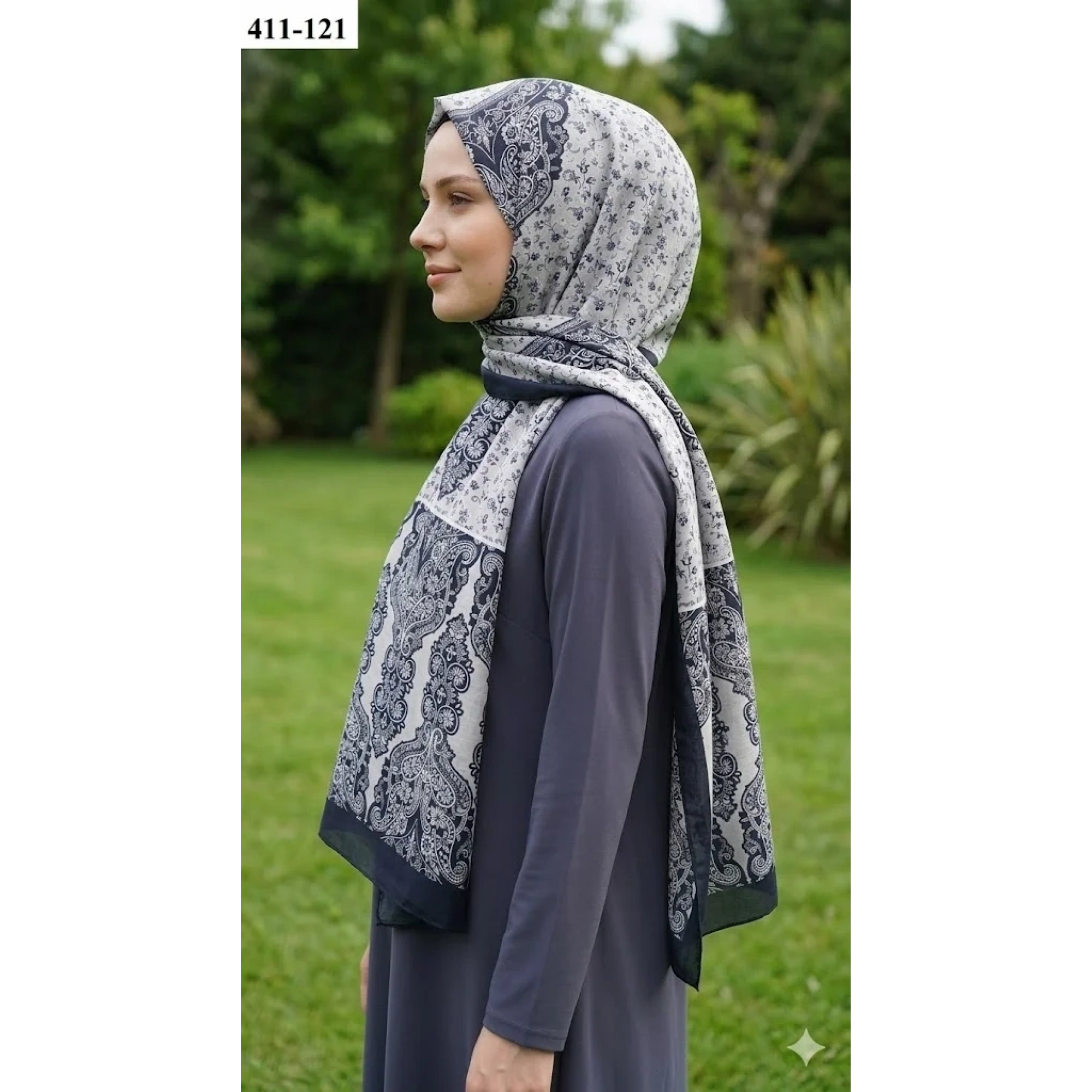 Soft İpek Etnik Desen Soft Şal 411-121