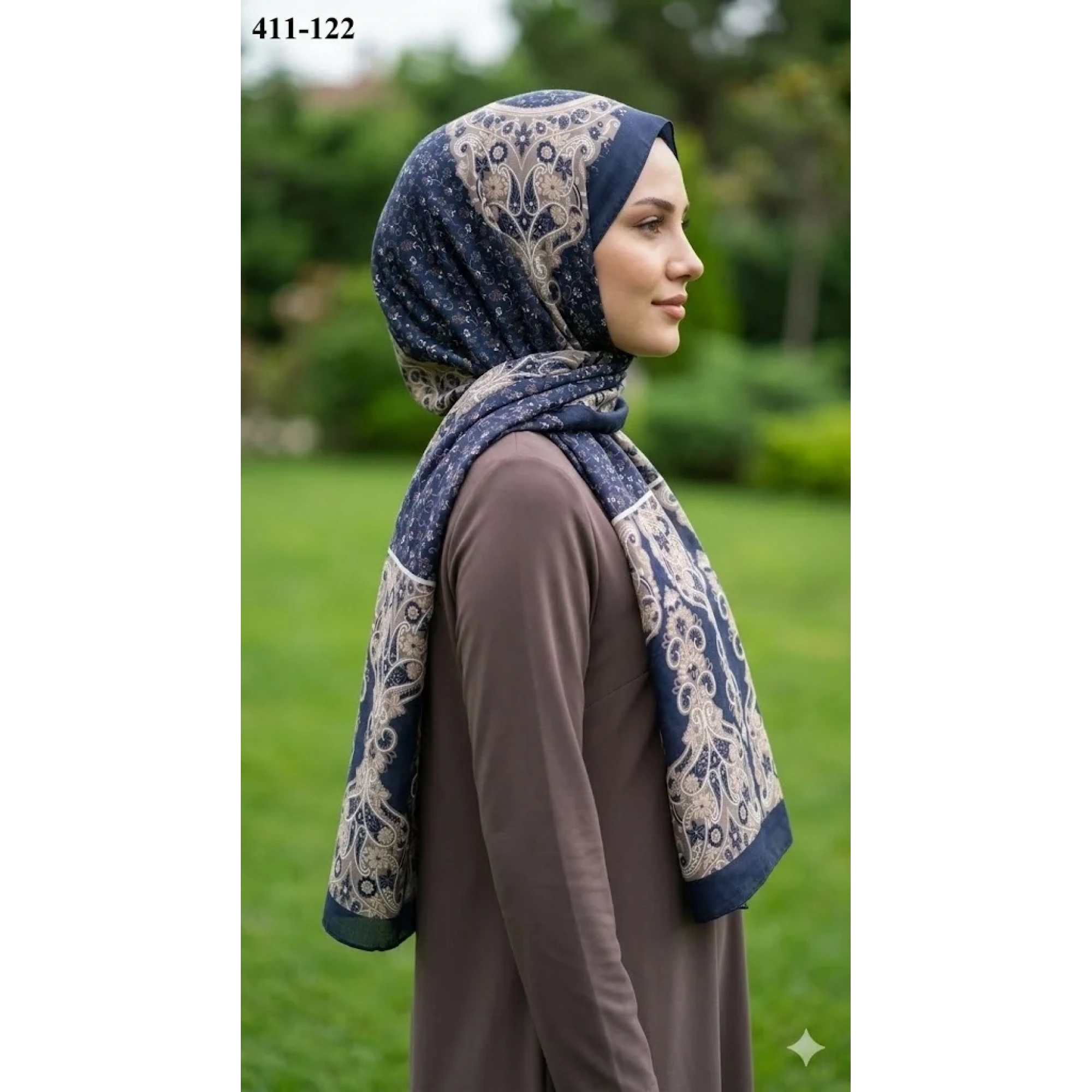 Soft İpek Etnik Desen Soft Şal 411-122