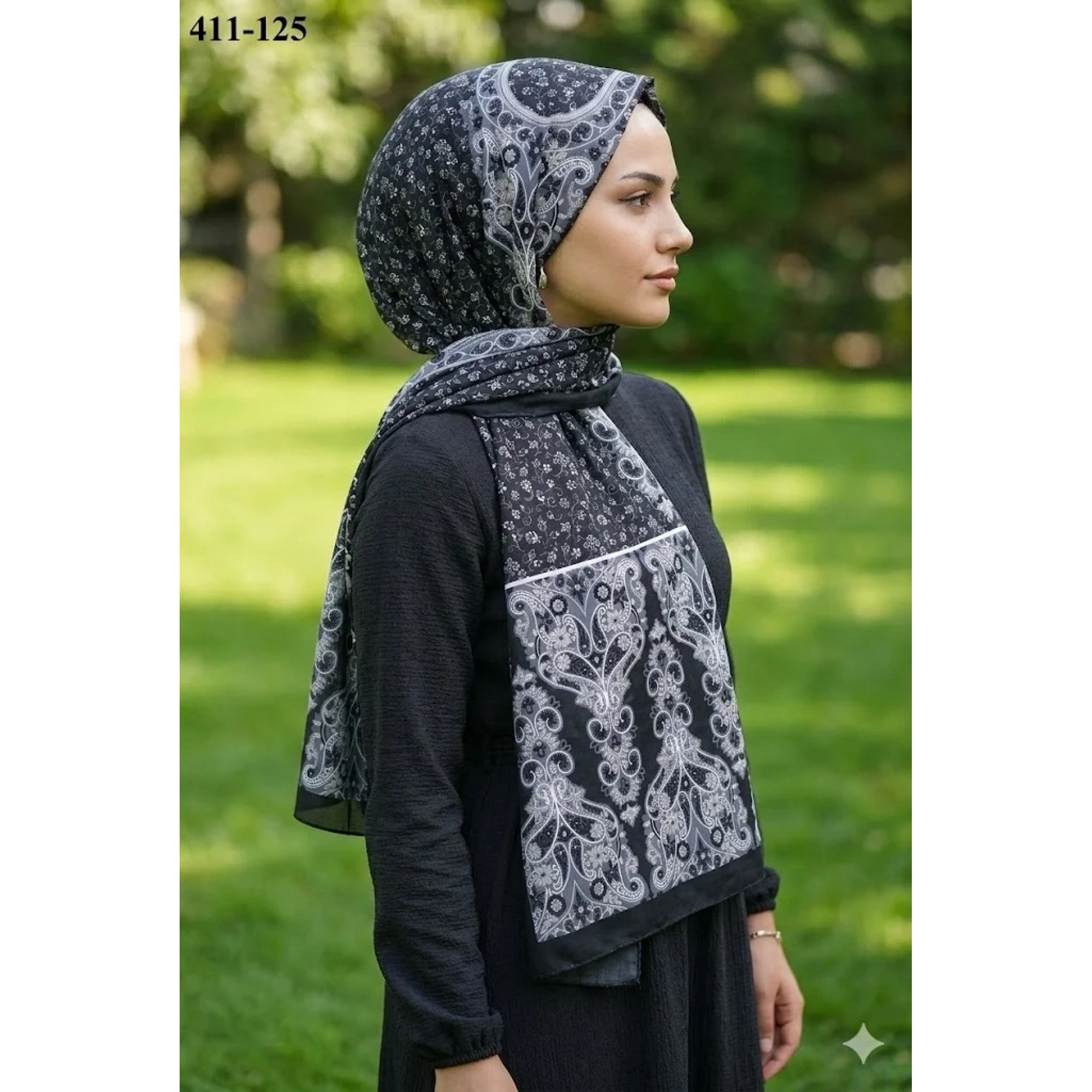 Soft İpek Etnik Desen Soft Şal 411-125