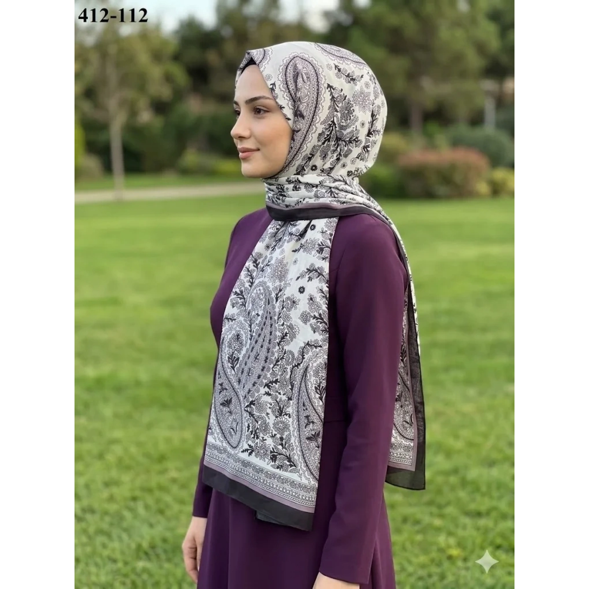 Soft İpek Etnik Desen Soft Şal 412-112