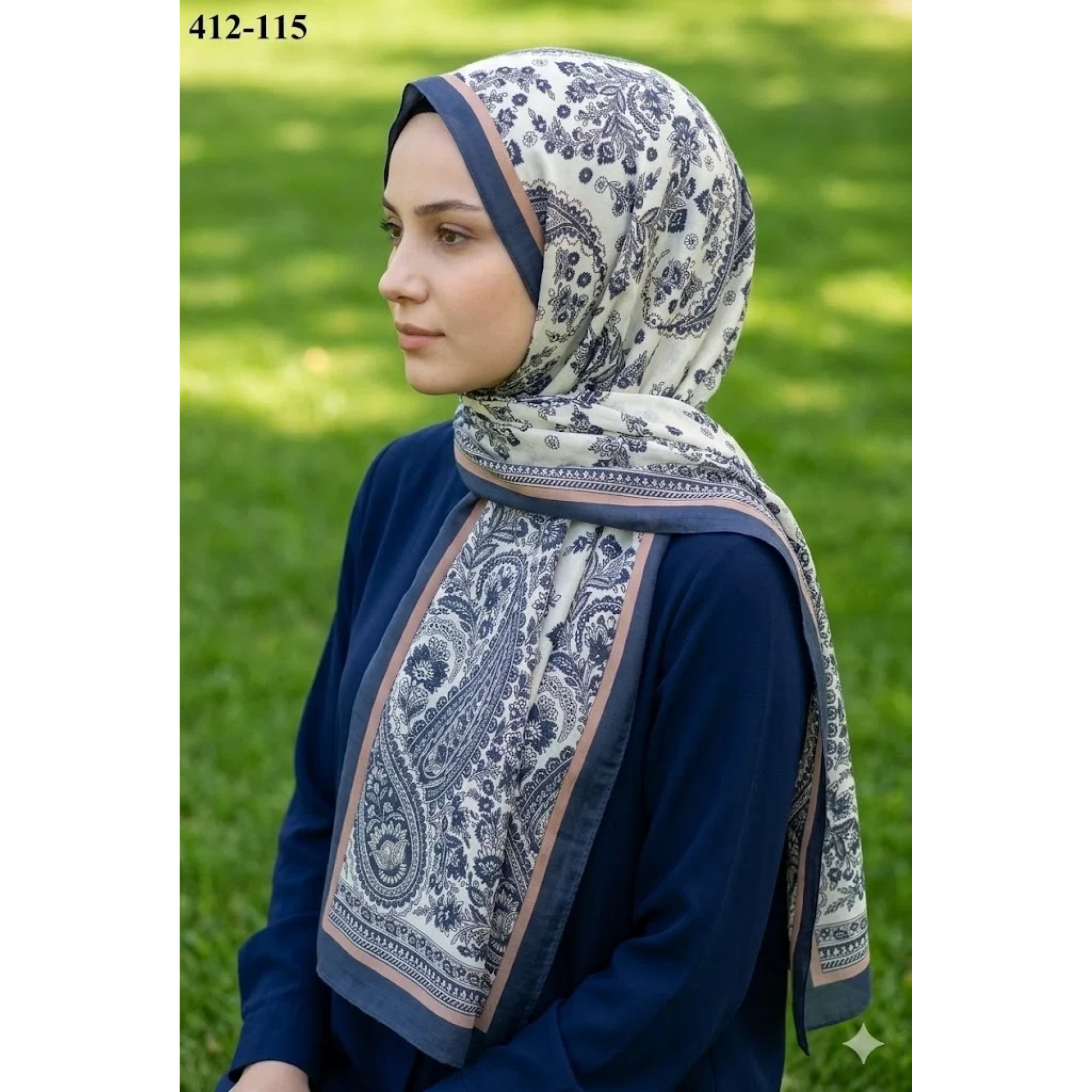 Soft İpek Etnik Desen Soft Şal 412-115