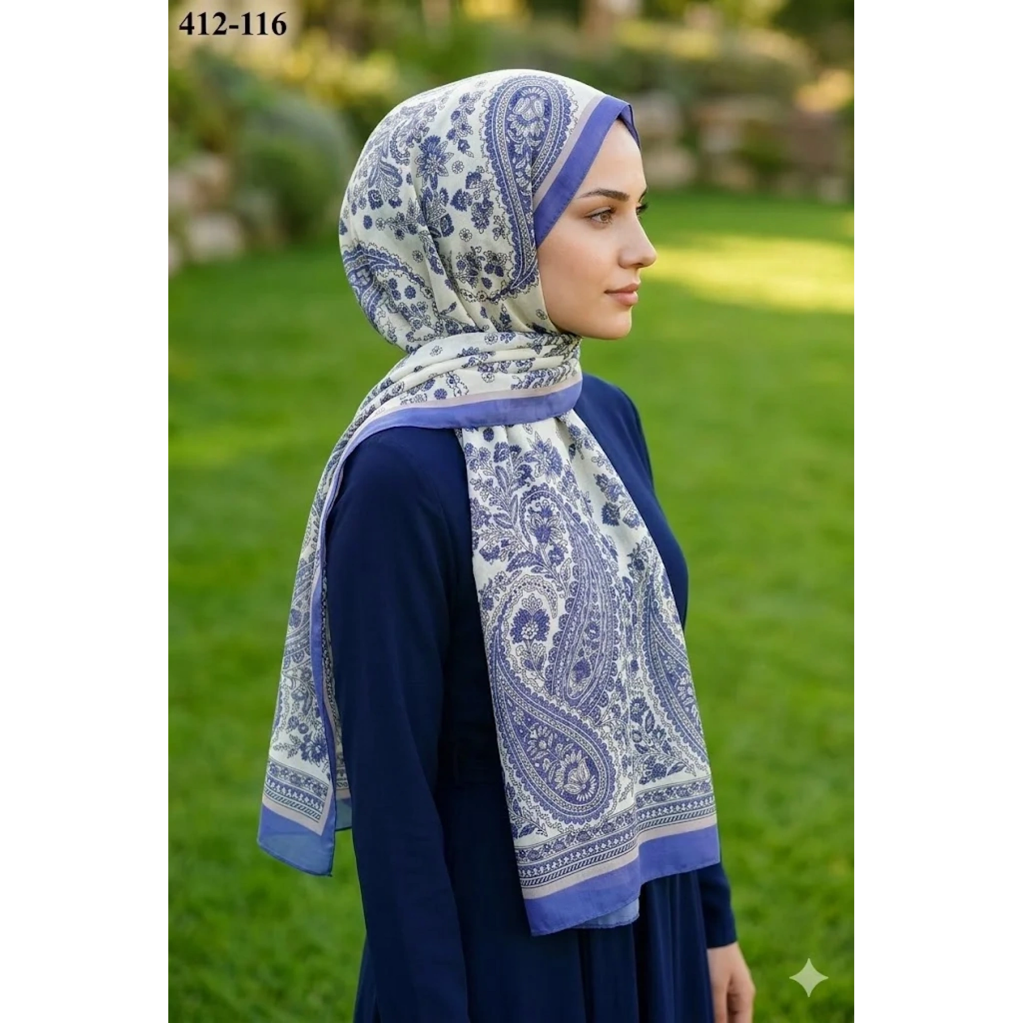 Soft İpek Etnik Desen Soft Şal 412-116