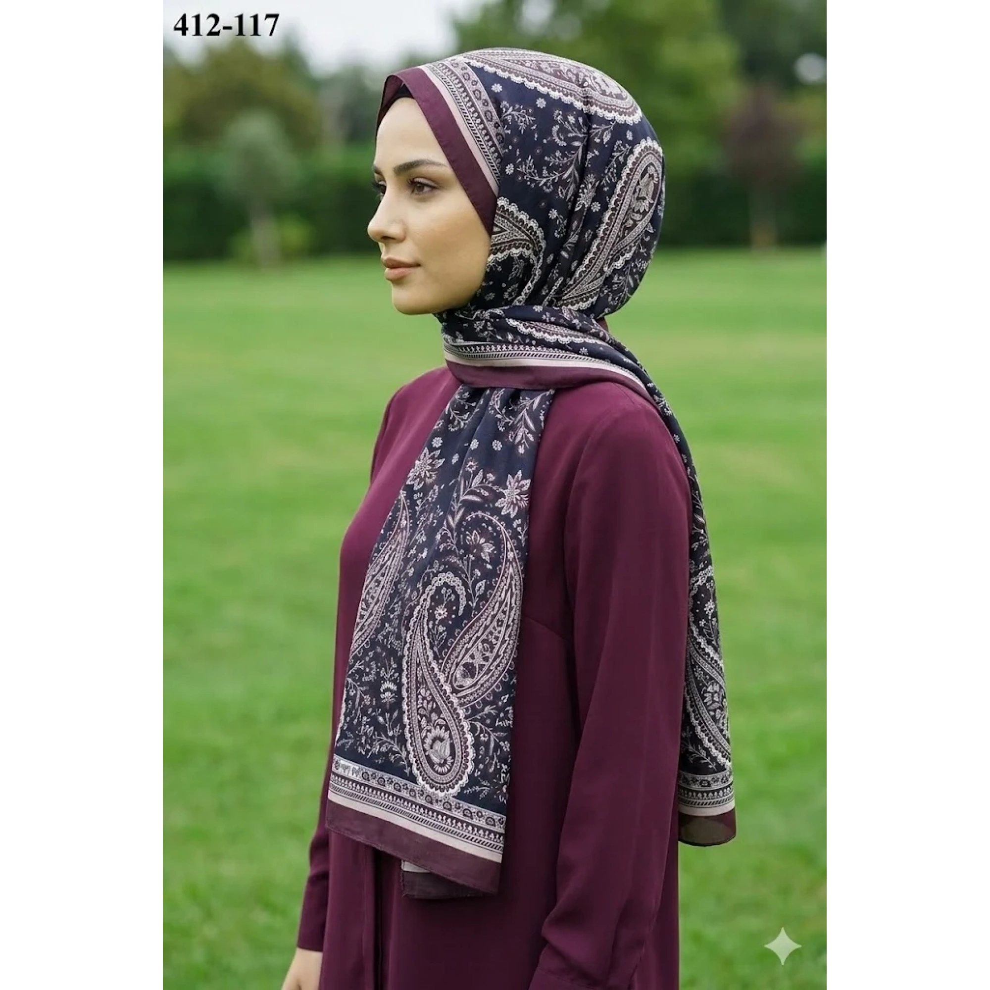 Soft İpek Etnik Desen Soft Şal 412-117