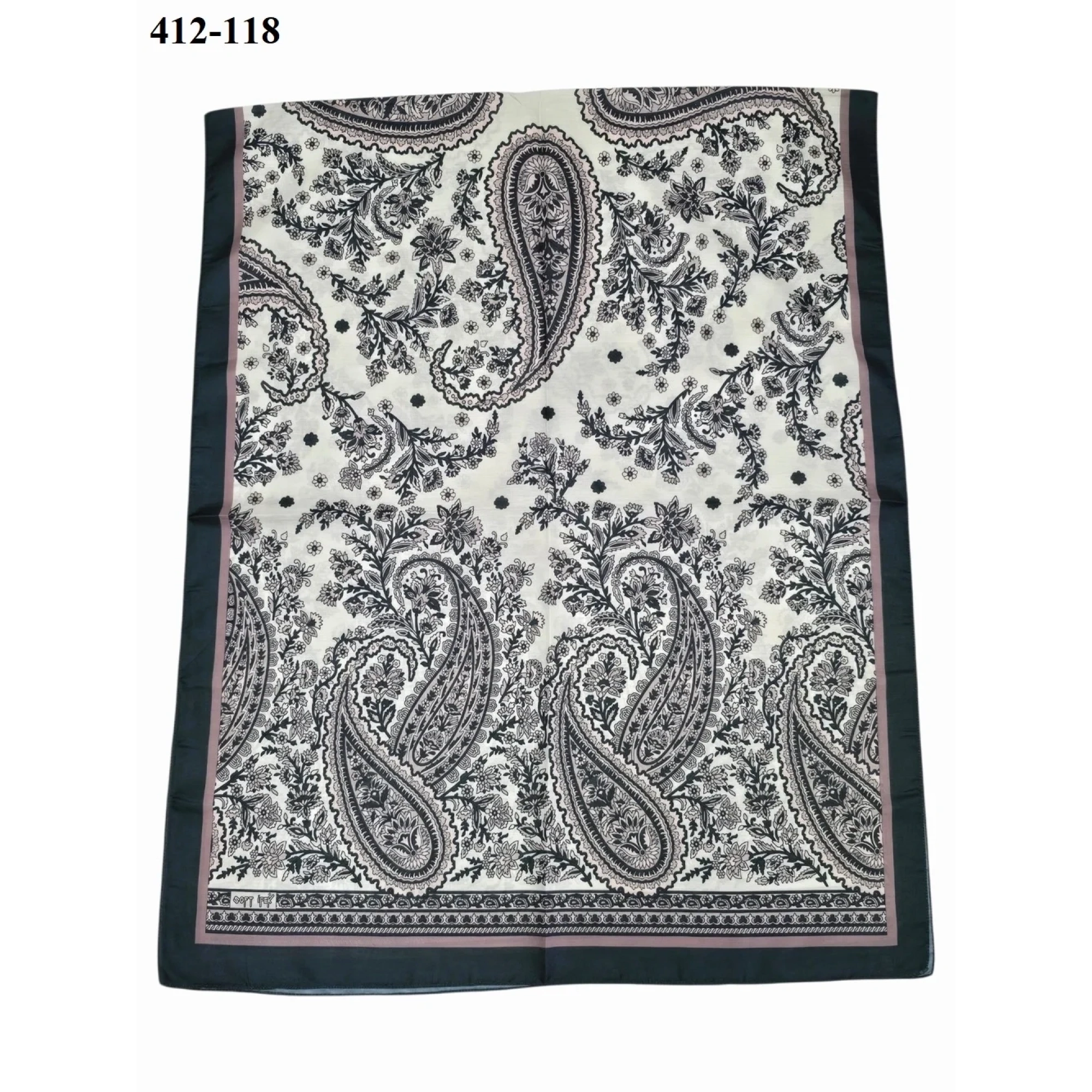 Soft İpek Etnik Desen Soft Şal 412-118