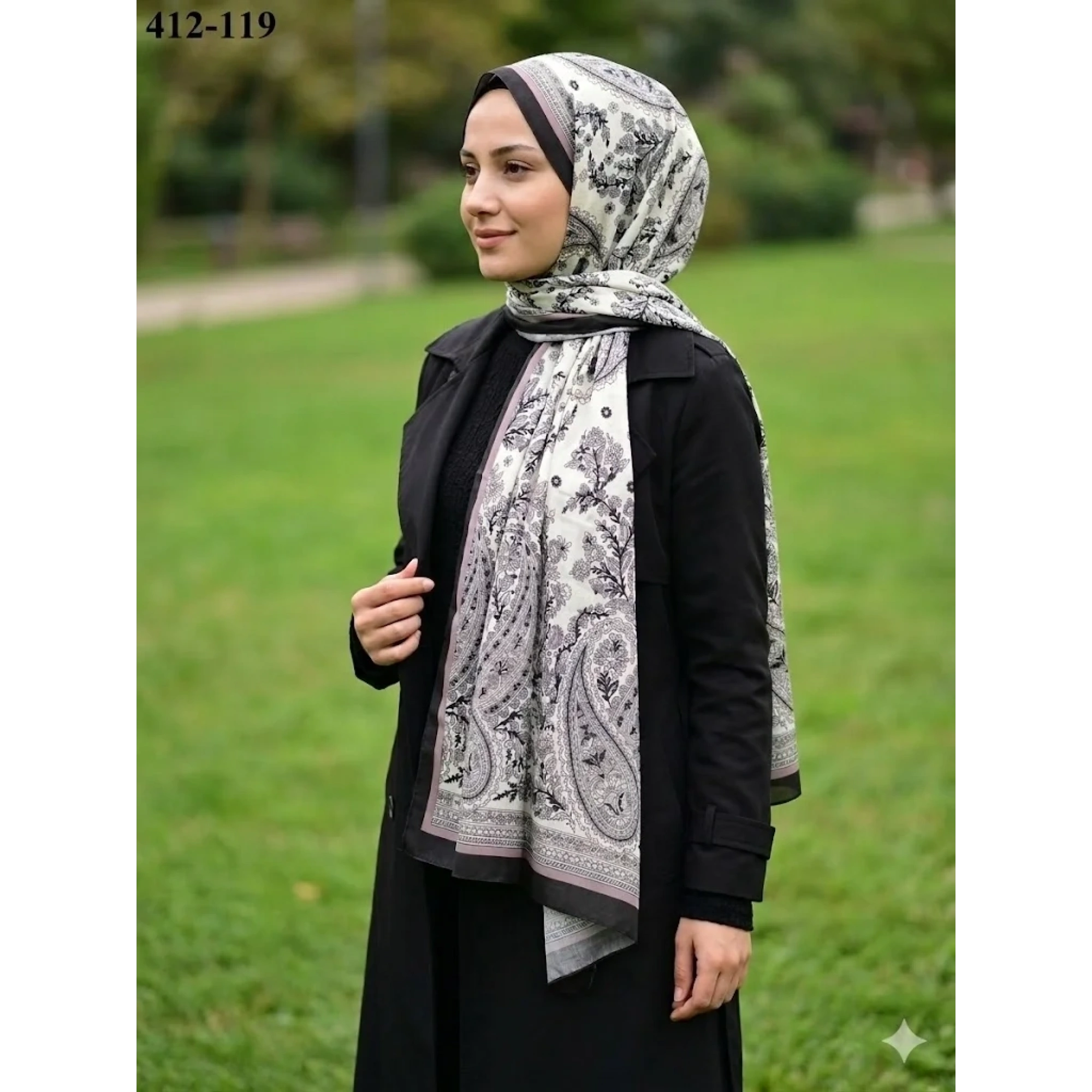 Soft İpek Etnik Desen Soft Şal 412-119