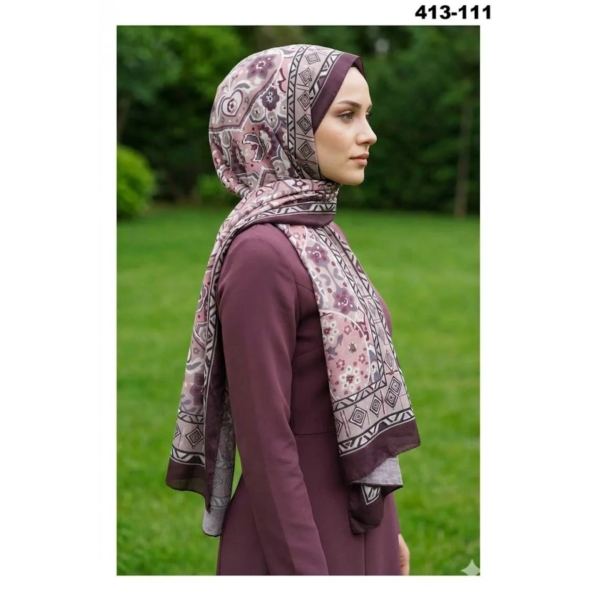Soft İpek Etnik Desen Soft Şal 413-111