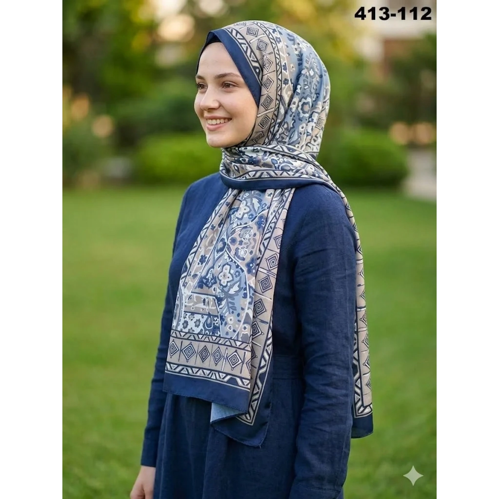 Soft İpek Etnik Desen Soft Şal 413-112